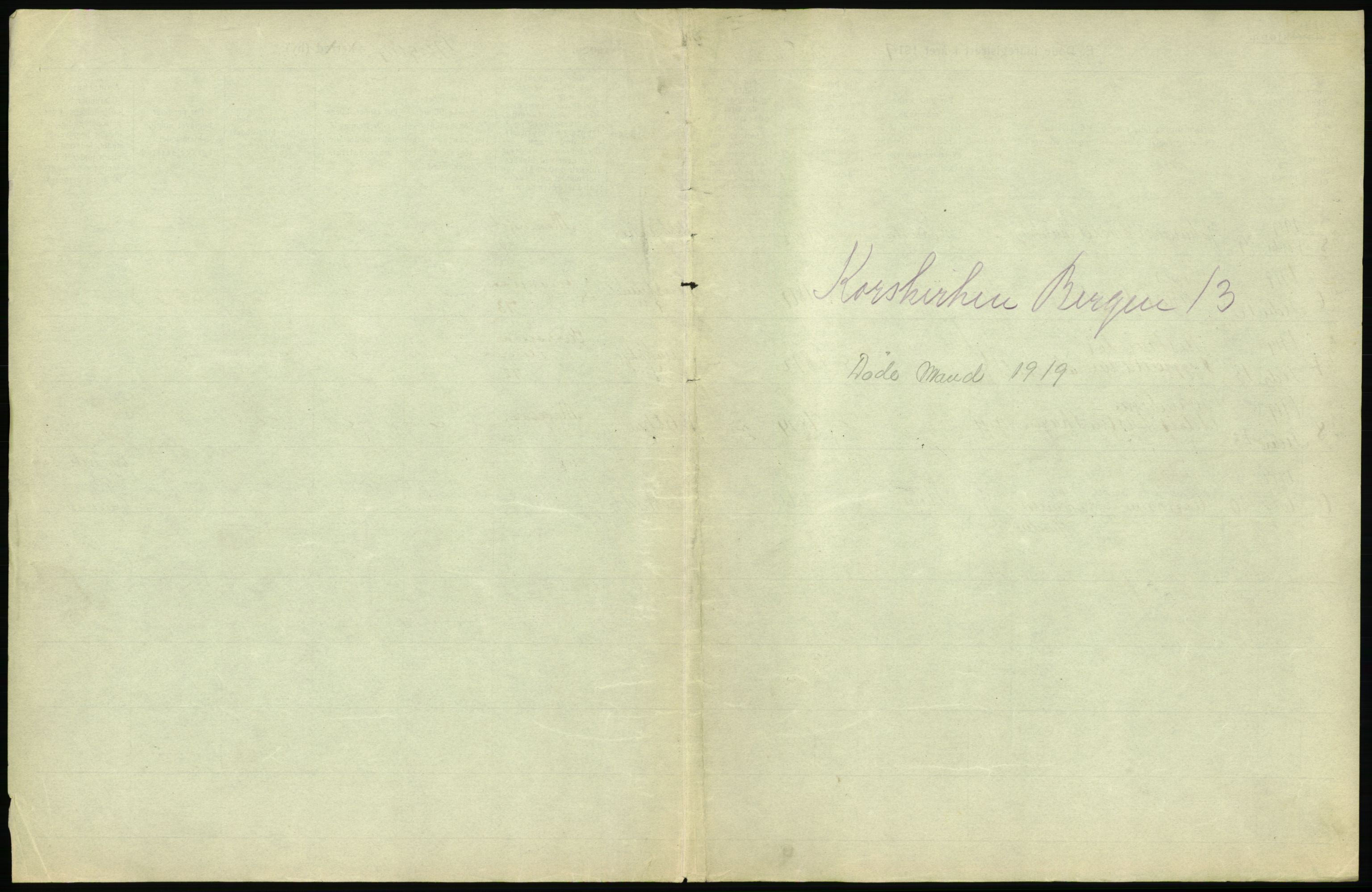 Statistisk sentralbyrå, Sosiodemografiske emner, Befolkning, AV/RA-S-2228/D/Df/Dfb/Dfbi/L0035: Bergen: Gifte, døde, dødfødte., 1919, p. 667