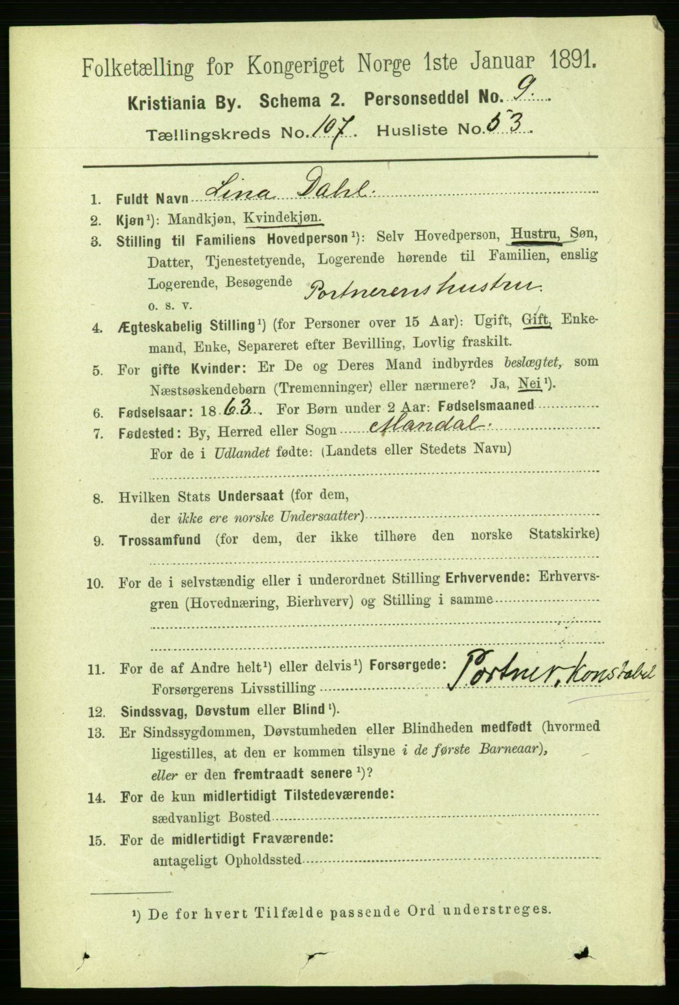 RA, 1891 census for 0301 Kristiania, 1891, p. 55360
