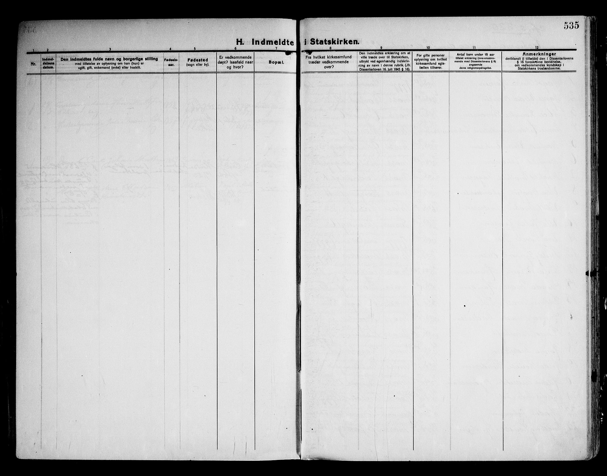 Moss prestekontor Kirkebøker, AV/SAO-A-2003/F/Fb/L0005: Parish register (official) no. II 5, 1913-1923, p. 535