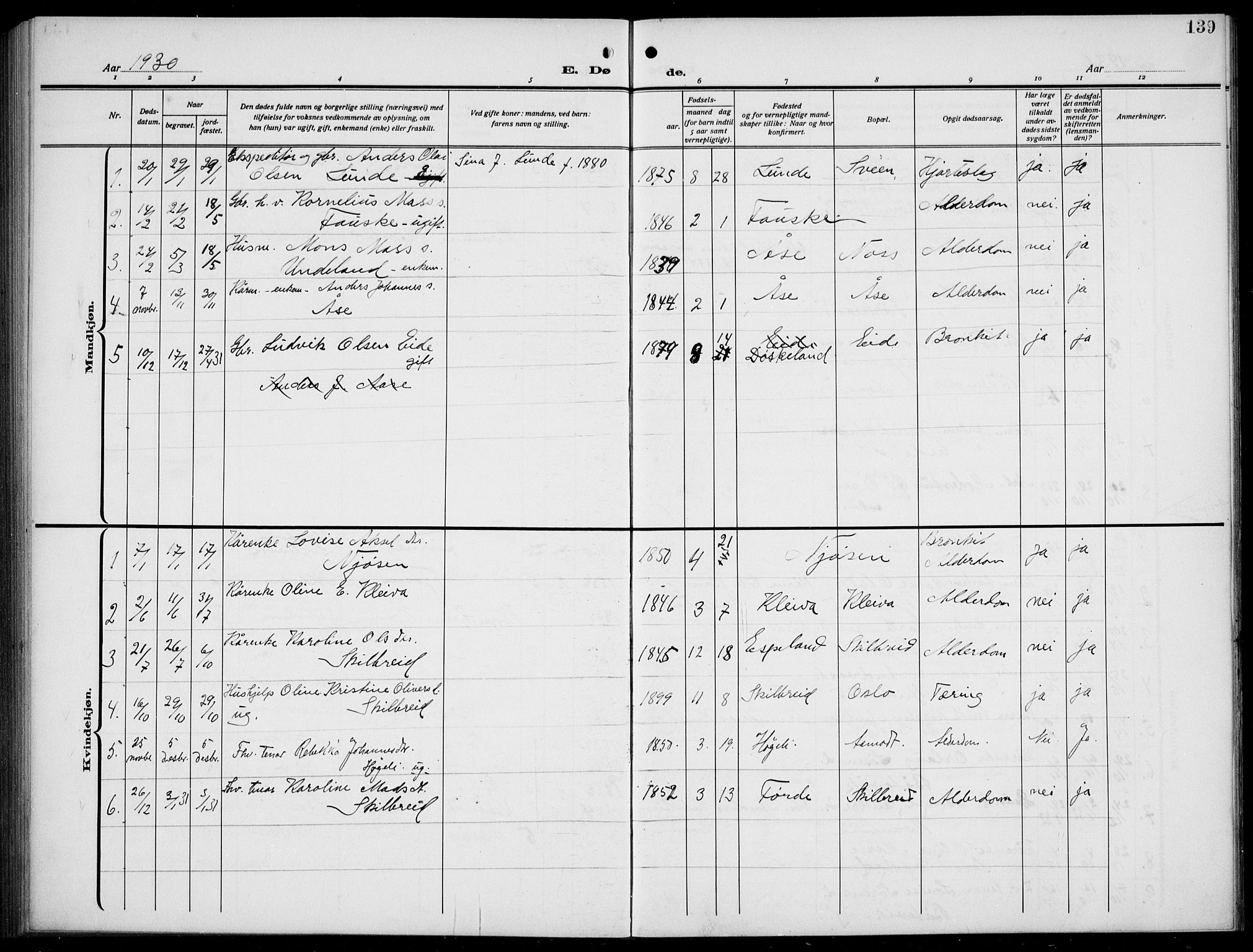 Gaular sokneprestembete, SAB/A-80001/H/Hab: Parish register (copy) no. B 4, 1912-1941, p. 139
