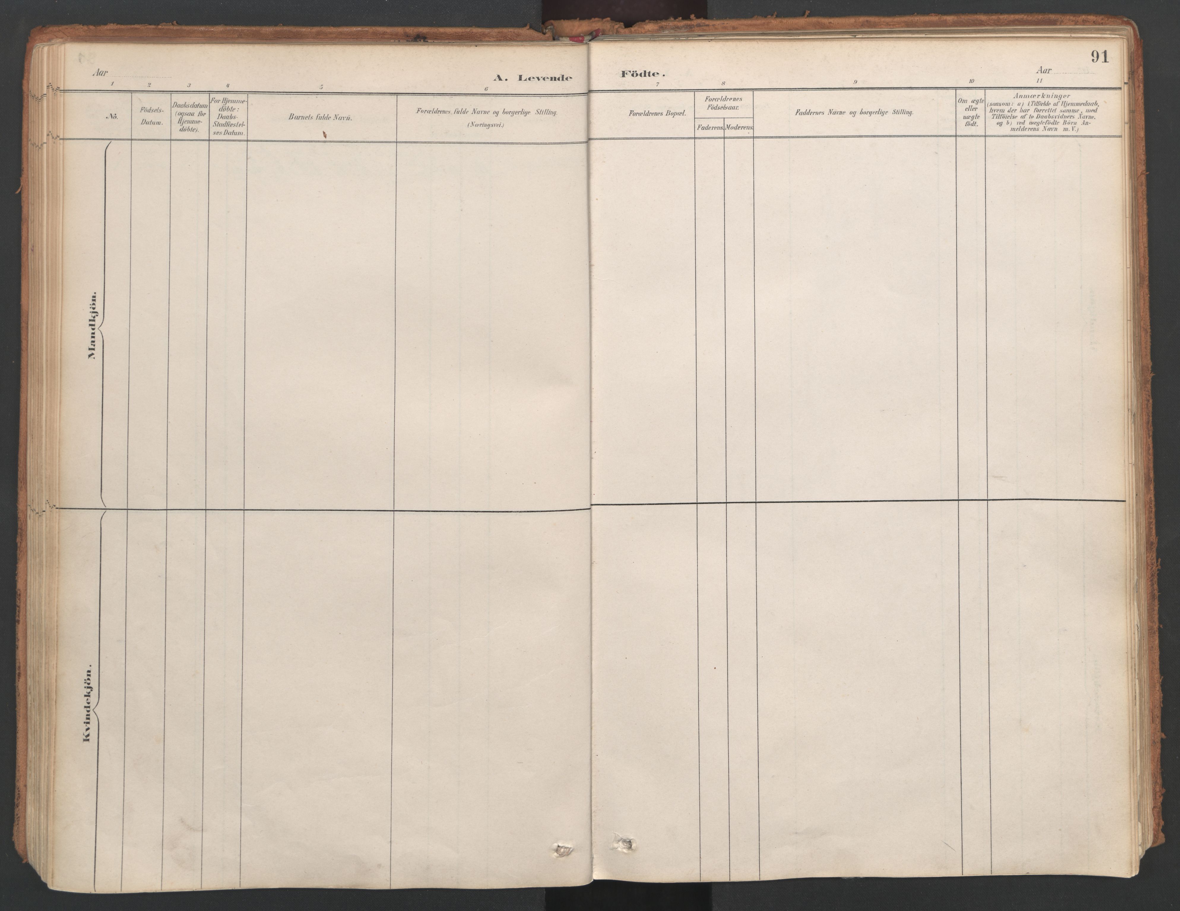 Ministerialprotokoller, klokkerbøker og fødselsregistre - Nordland, AV/SAT-A-1459/857/L0822: Parish register (official) no. 857A02, 1890-1917, p. 91