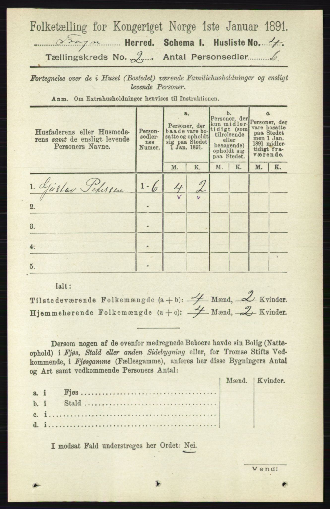 RA, 1891 census for 0215 Frogn, 1891, p. 1176