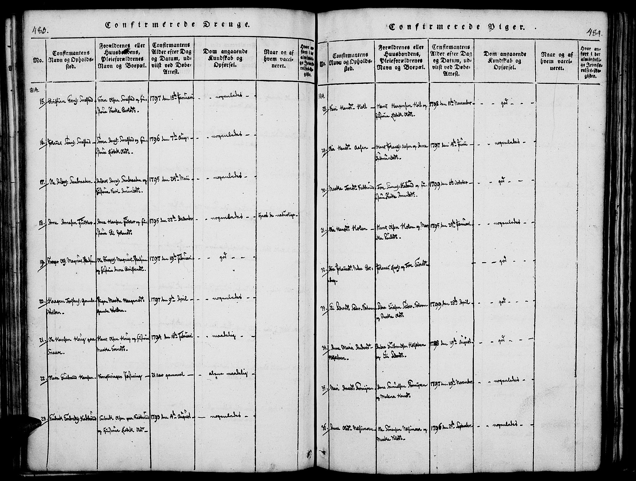 Vinger prestekontor, AV/SAH-PREST-024/H/Ha/Haa/L0006: Parish register (official) no. 6, 1814-1825, p. 483-484