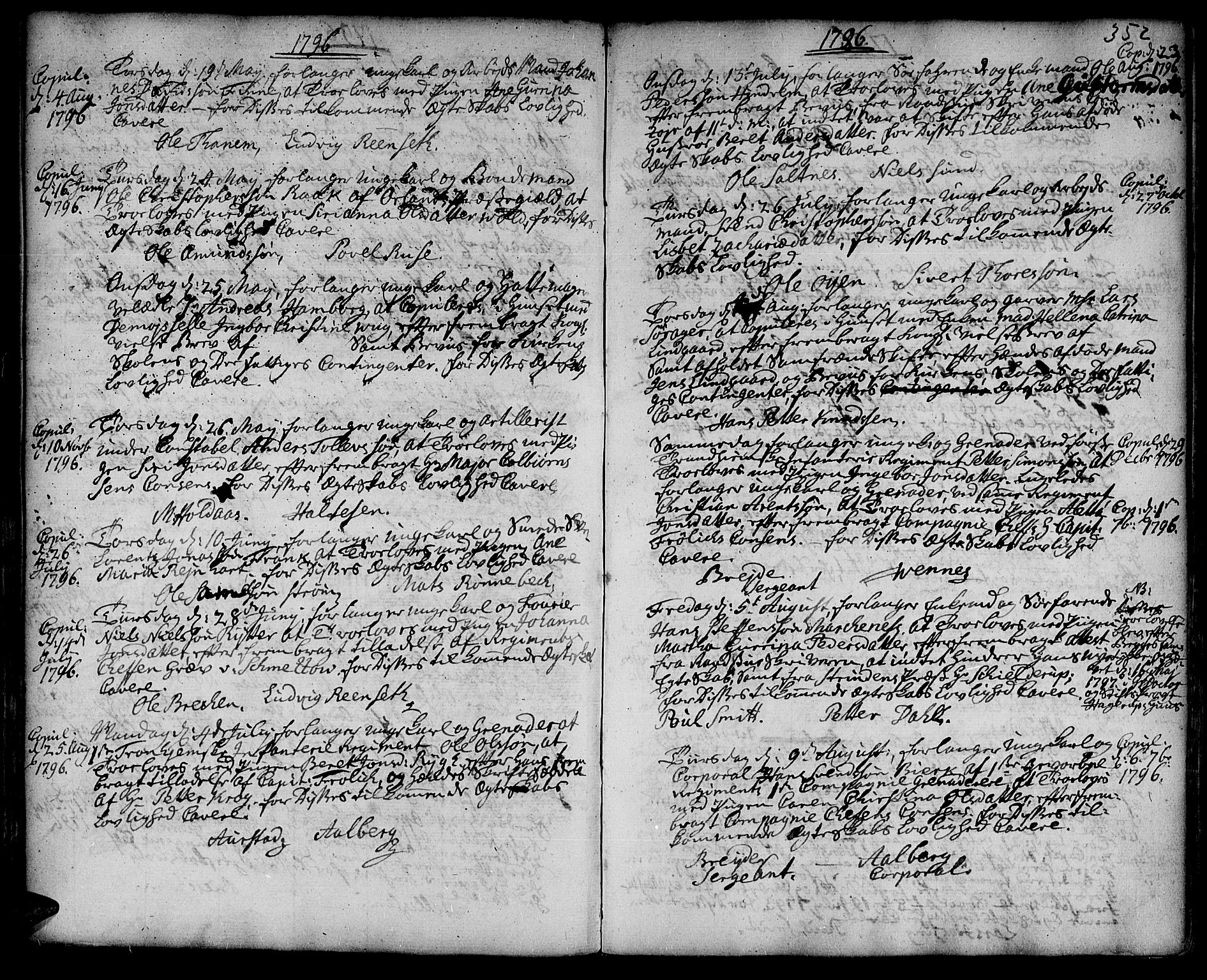 Ministerialprotokoller, klokkerbøker og fødselsregistre - Sør-Trøndelag, SAT/A-1456/601/L0038: Parish register (official) no. 601A06, 1766-1877, p. 352