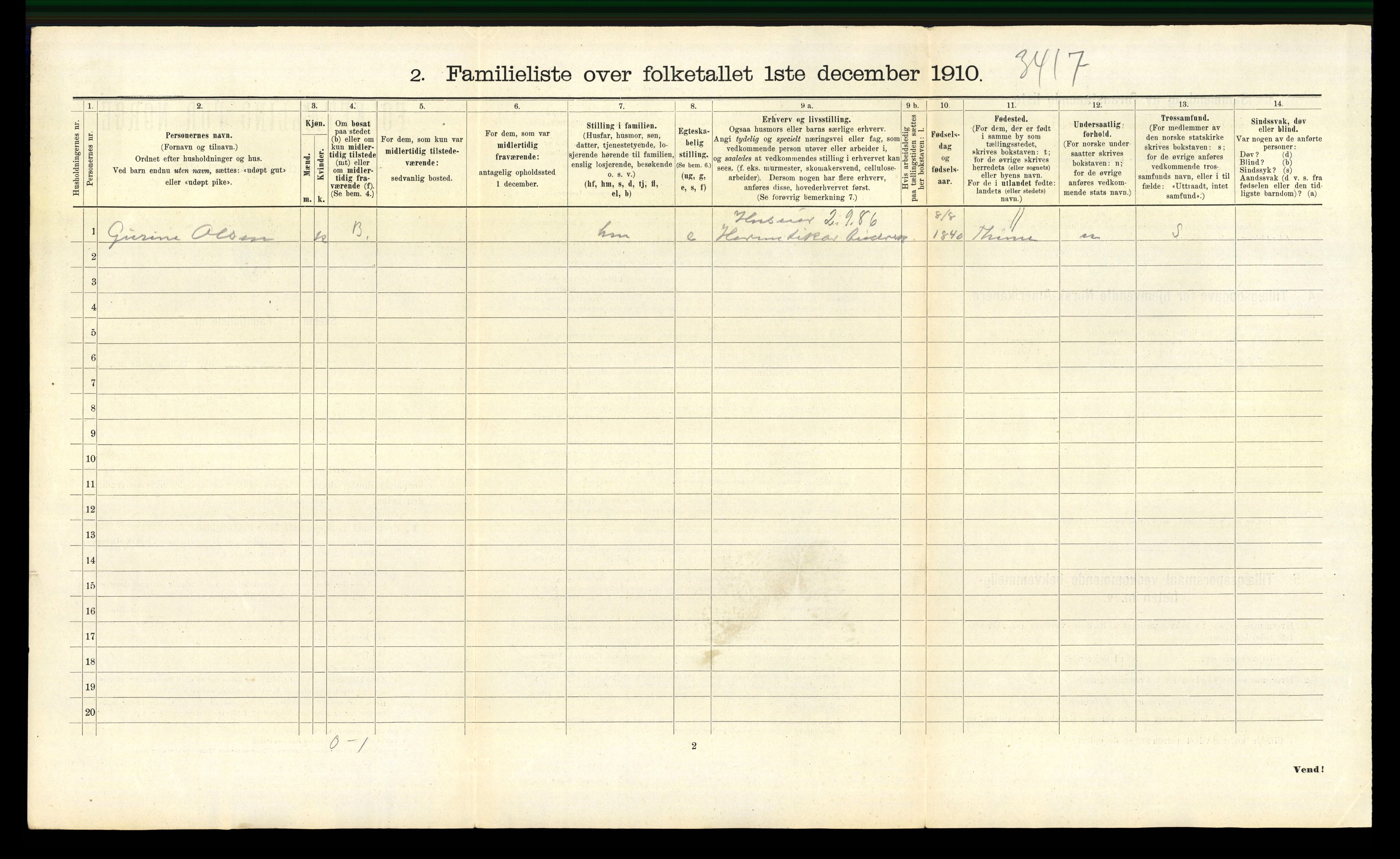 RA, 1910 census for Stavanger, 1910, p. 9341