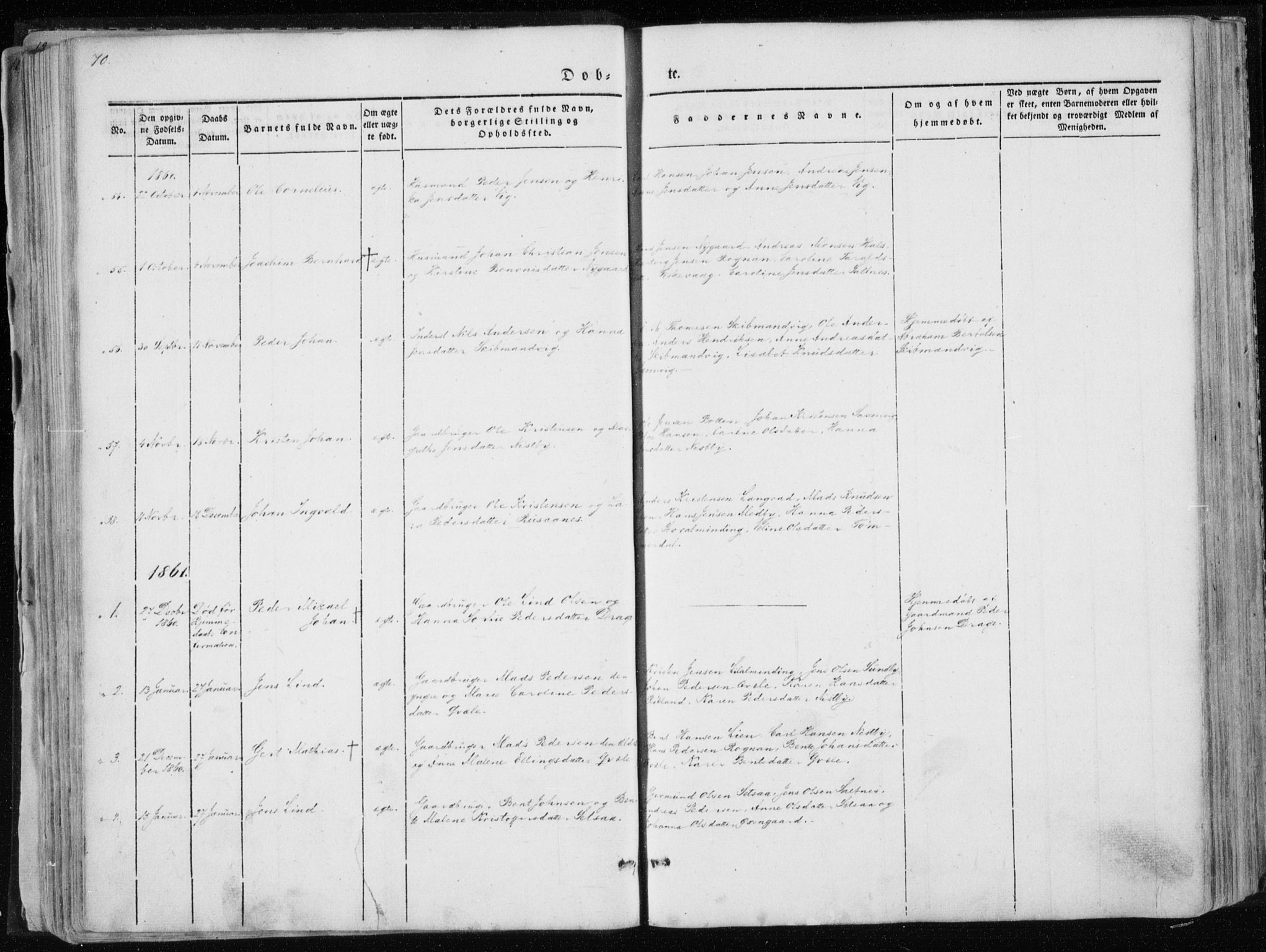Ministerialprotokoller, klokkerbøker og fødselsregistre - Nordland, SAT/A-1459/847/L0666: Parish register (official) no. 847A06, 1842-1871, p. 70
