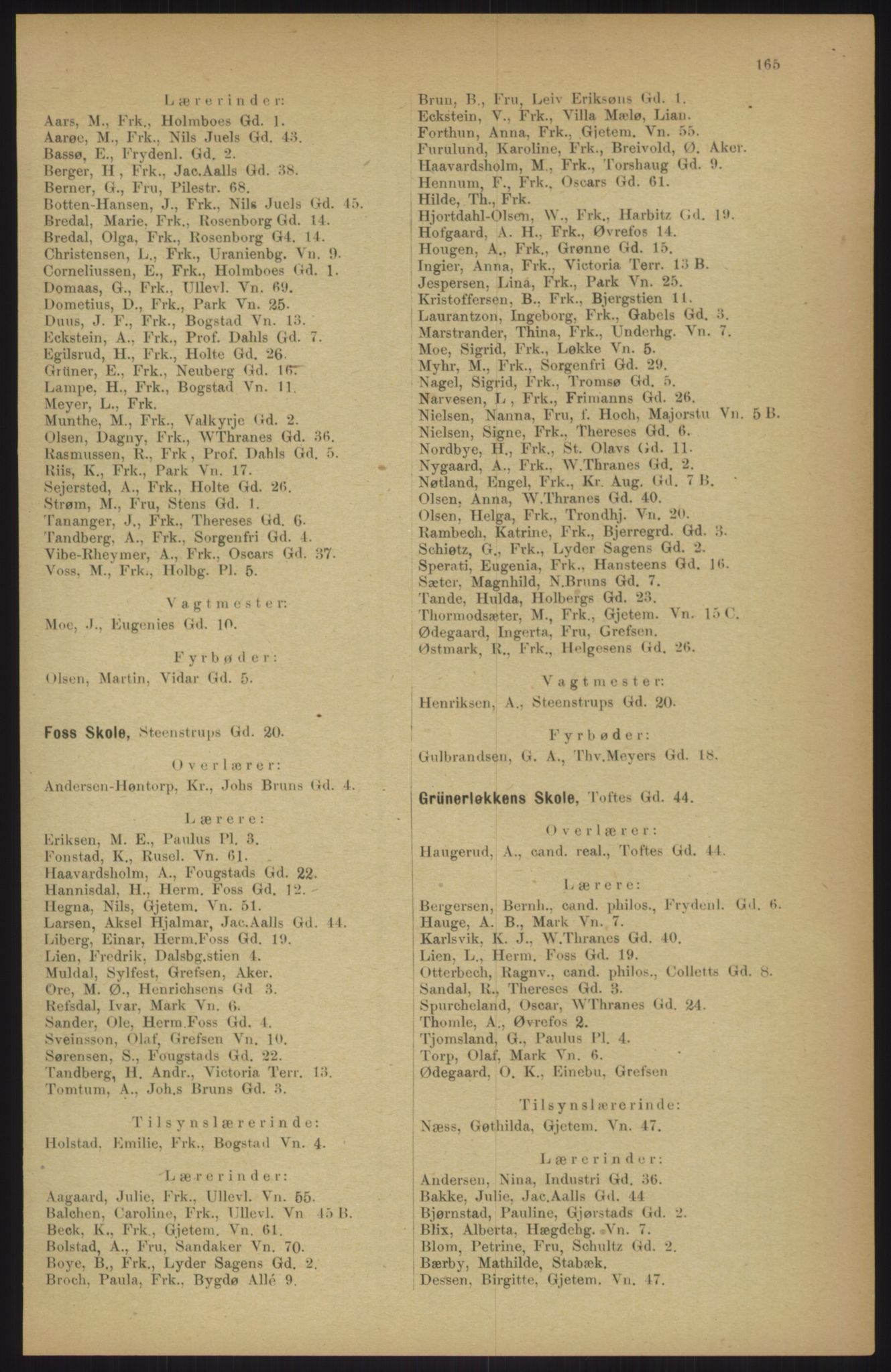Kristiania/Oslo adressebok, PUBL/-, 1911, p. 165