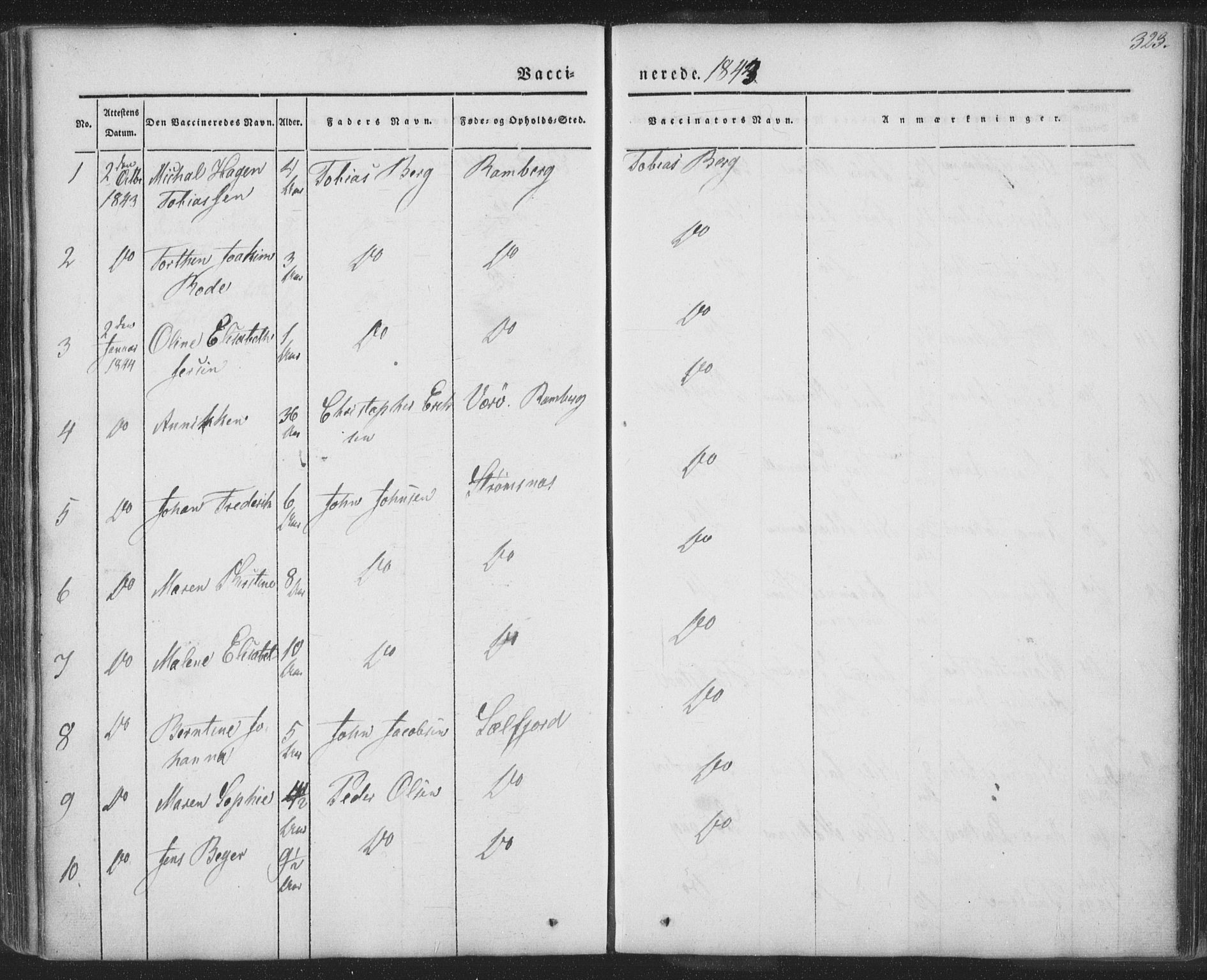 Ministerialprotokoller, klokkerbøker og fødselsregistre - Nordland, SAT/A-1459/885/L1202: Parish register (official) no. 885A03, 1838-1859, p. 323