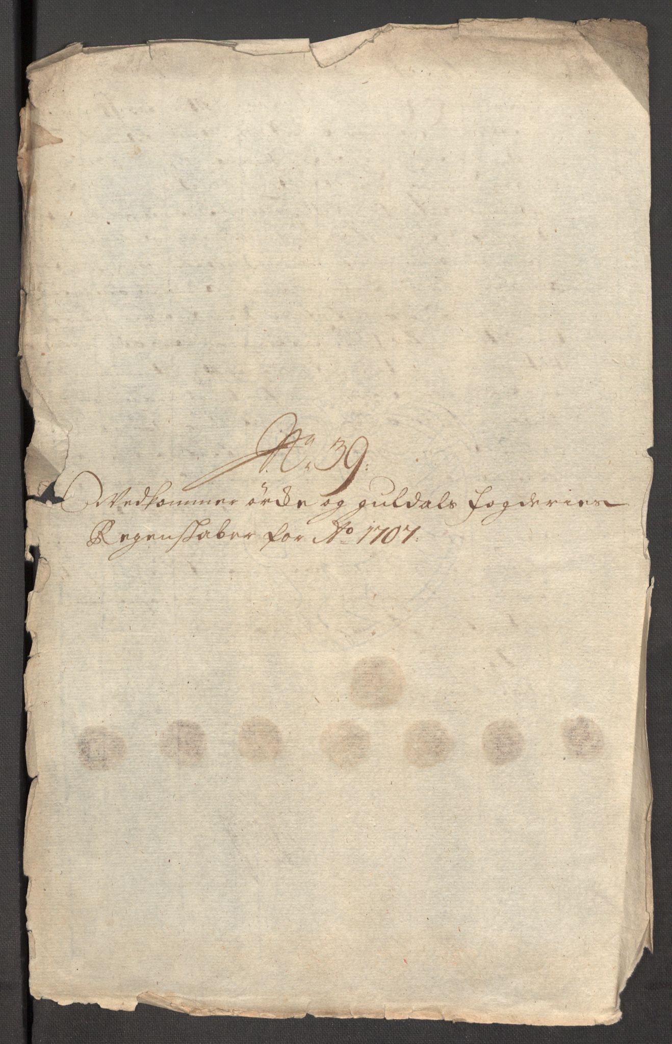 Rentekammeret inntil 1814, Reviderte regnskaper, Fogderegnskap, AV/RA-EA-4092/R60/L3957: Fogderegnskap Orkdal og Gauldal, 1707, p. 410