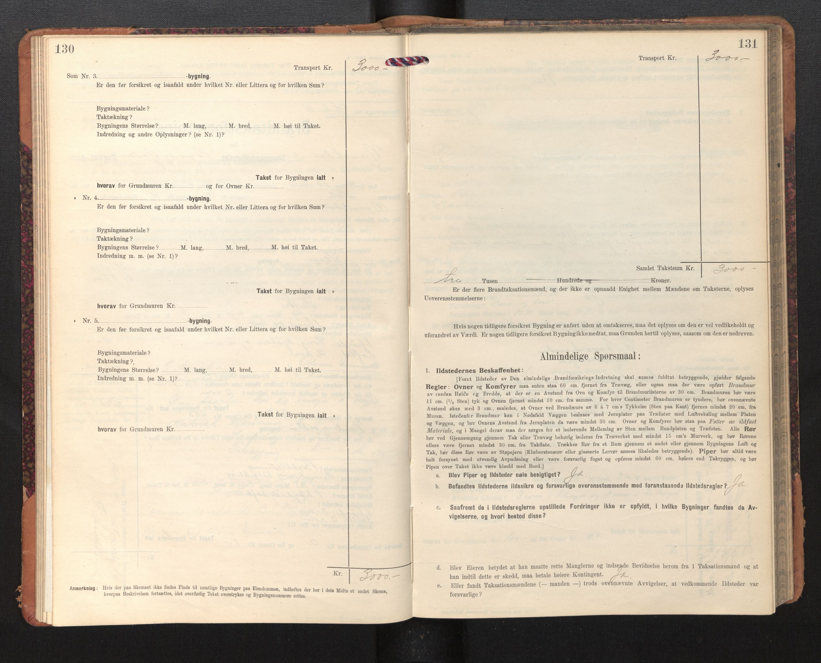 Lensmannen i Naustdal, AV/SAB-A-29501/0012/L0002: Branntakstprotokoll, skjematakst, 1911-1953, p. 130-131