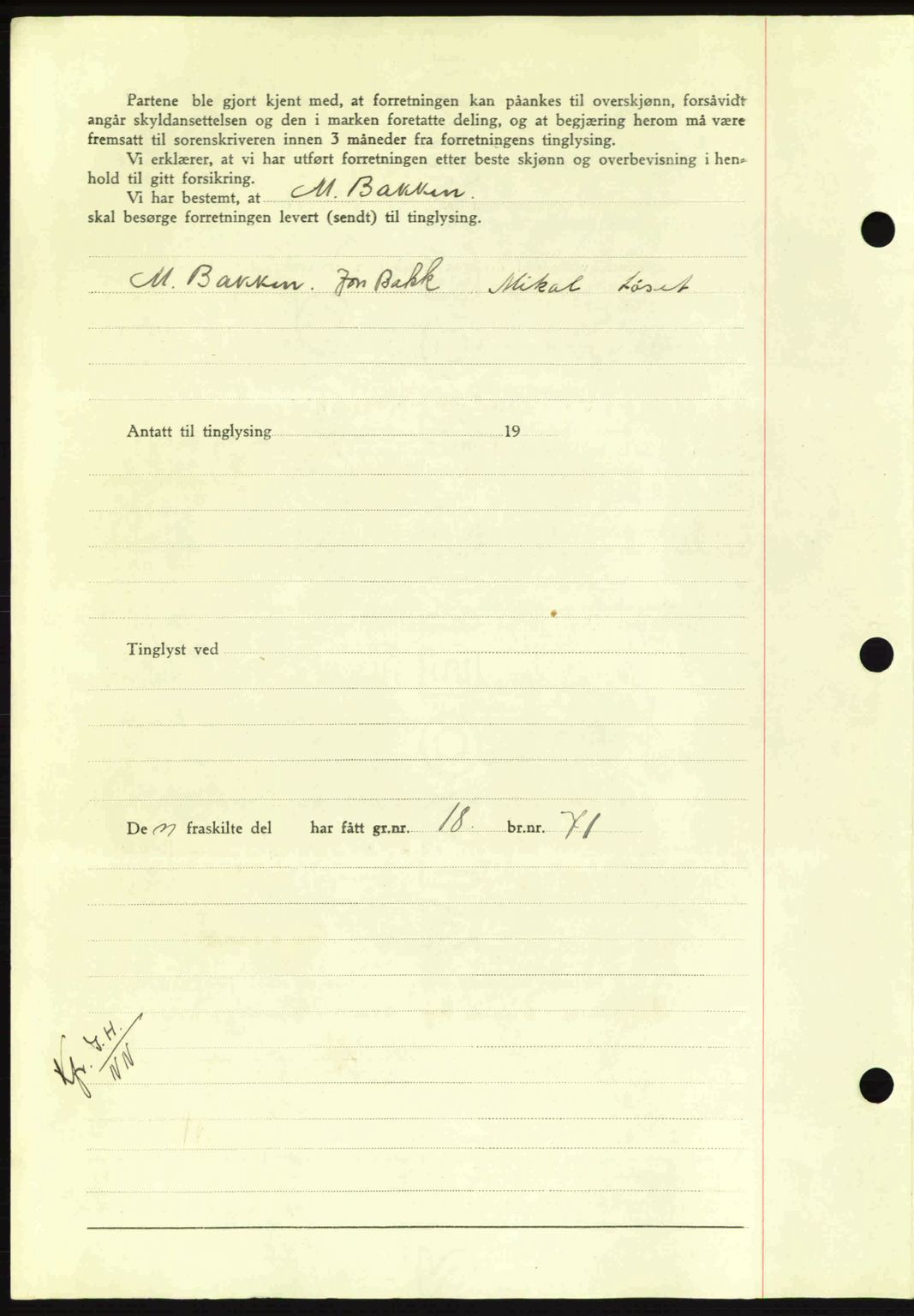 Nordmøre sorenskriveri, AV/SAT-A-4132/1/2/2Ca: Mortgage book no. A93, 1942-1942, Diary no: : 2404/1942