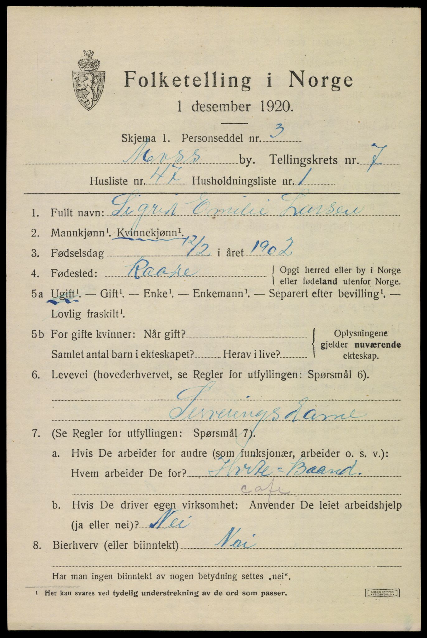 SAO, 1920 census for Moss, 1920, p. 20551