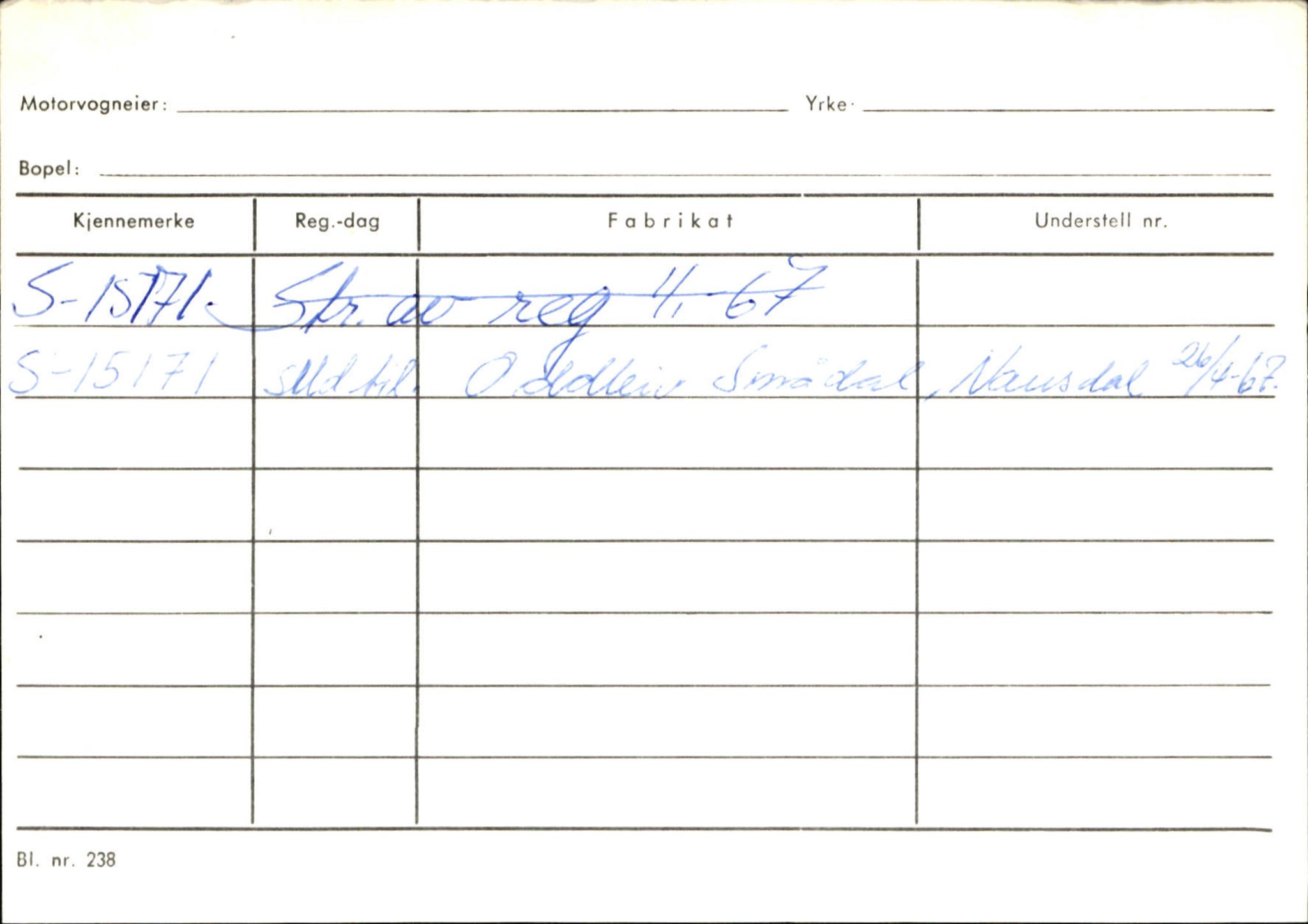 Statens vegvesen, Sogn og Fjordane vegkontor, SAB/A-5301/4/F/L0129: Eigarregistrer Eid A-S, 1945-1975, p. 2674