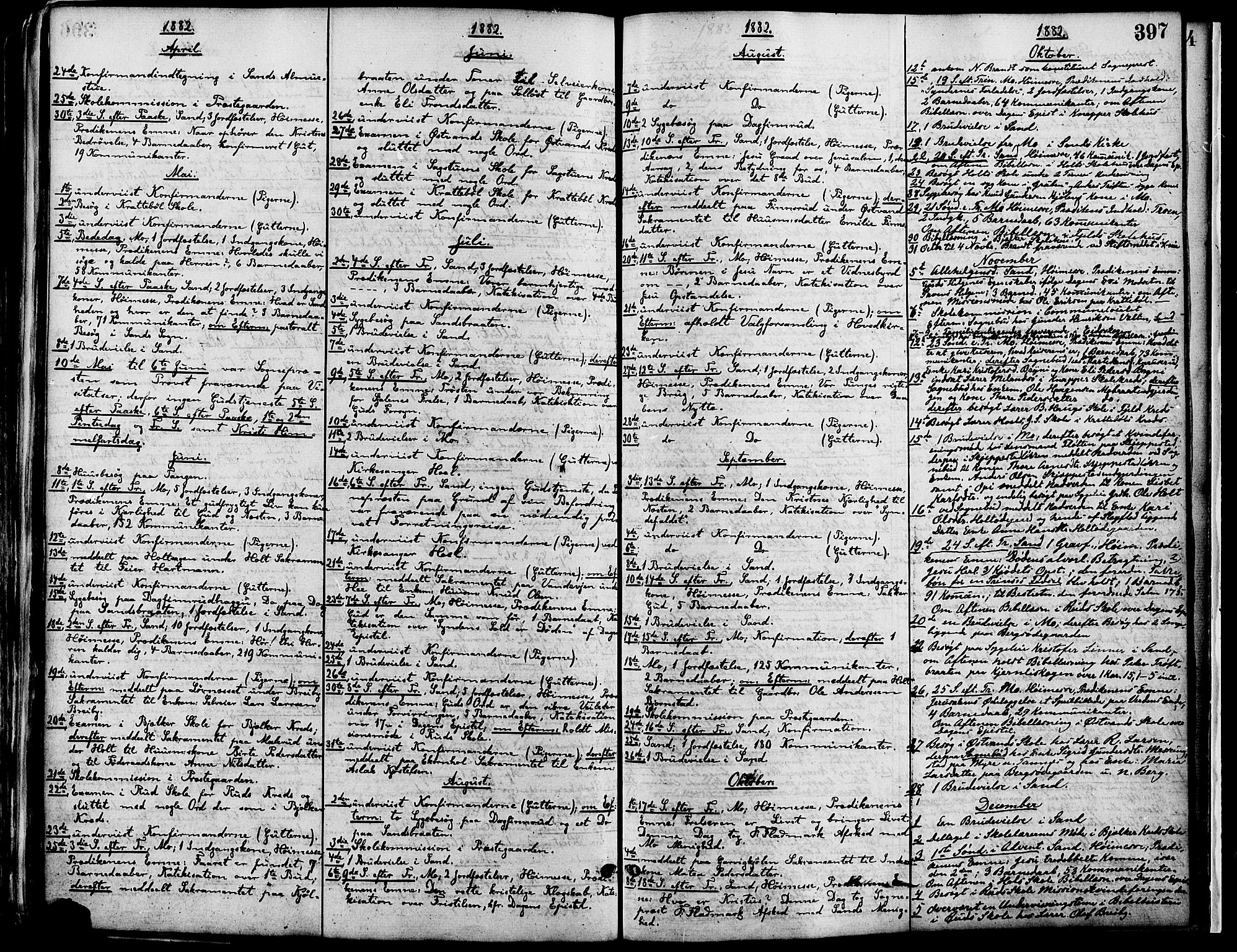 Nord-Odal prestekontor, AV/SAH-PREST-032/H/Ha/Haa/L0005: Parish register (official) no. 5, 1874-1885, p. 397