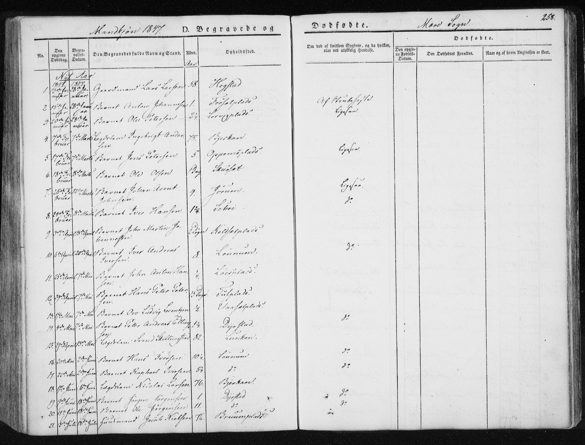 Ministerialprotokoller, klokkerbøker og fødselsregistre - Nord-Trøndelag, AV/SAT-A-1458/735/L0339: Parish register (official) no. 735A06 /1, 1836-1848, p. 258