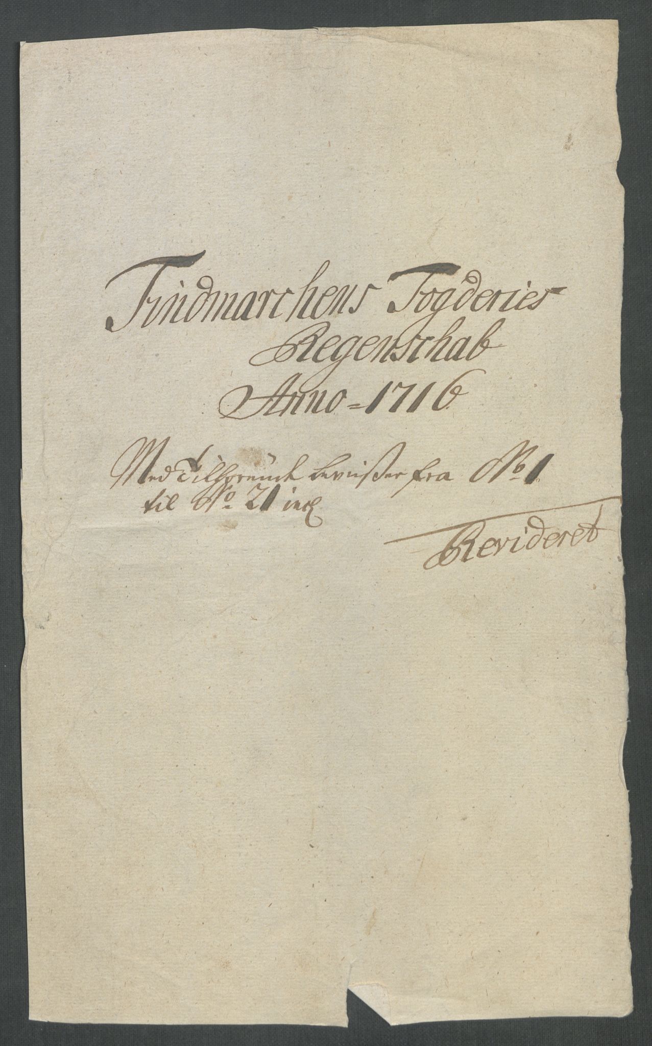 Rentekammeret inntil 1814, Reviderte regnskaper, Fogderegnskap, AV/RA-EA-4092/R69/L4857: Fogderegnskap Finnmark/Vardøhus, 1716-1718, p. 3