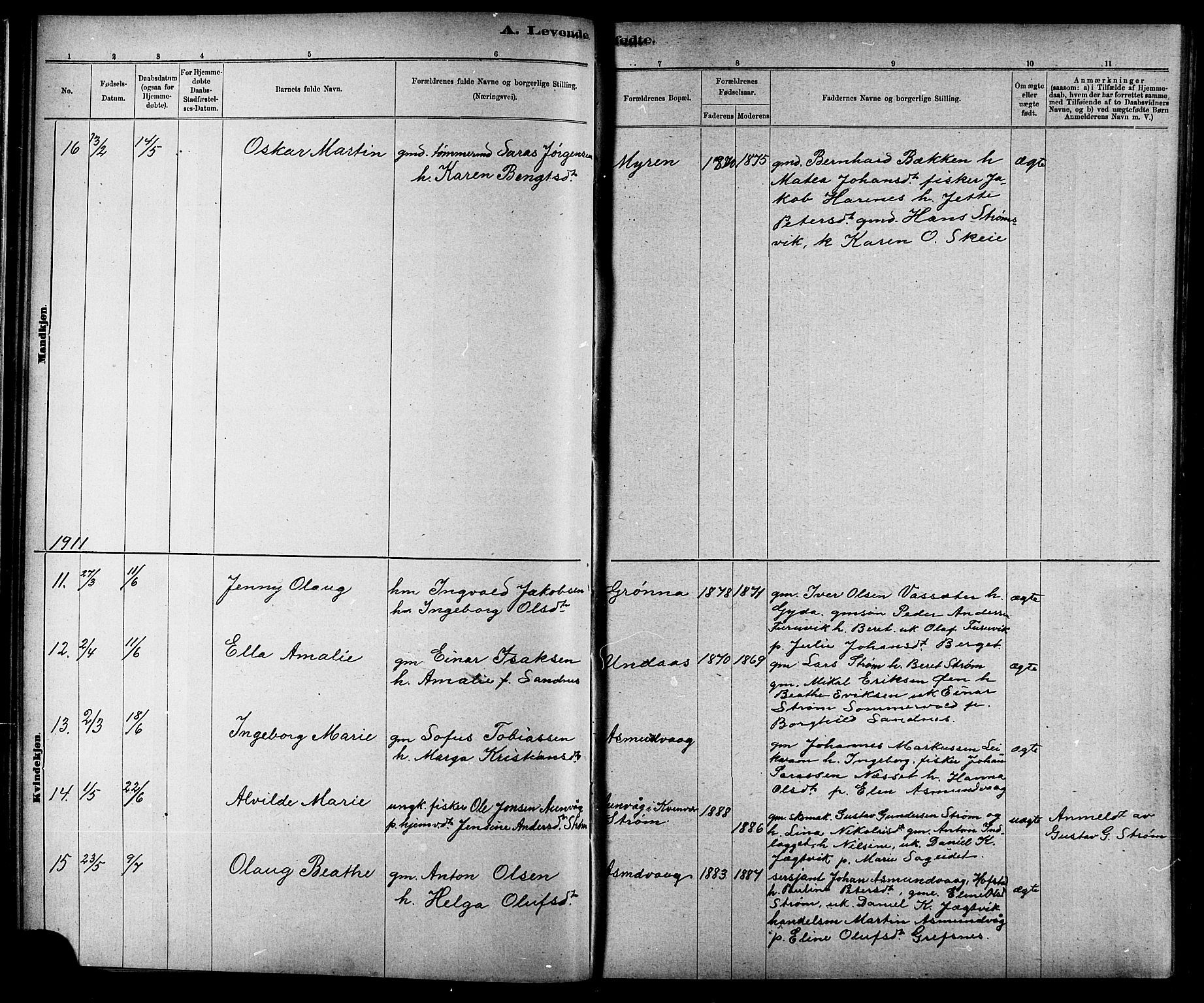 Ministerialprotokoller, klokkerbøker og fødselsregistre - Sør-Trøndelag, AV/SAT-A-1456/634/L0542: Parish register (copy) no. 634C04, 1892-1916