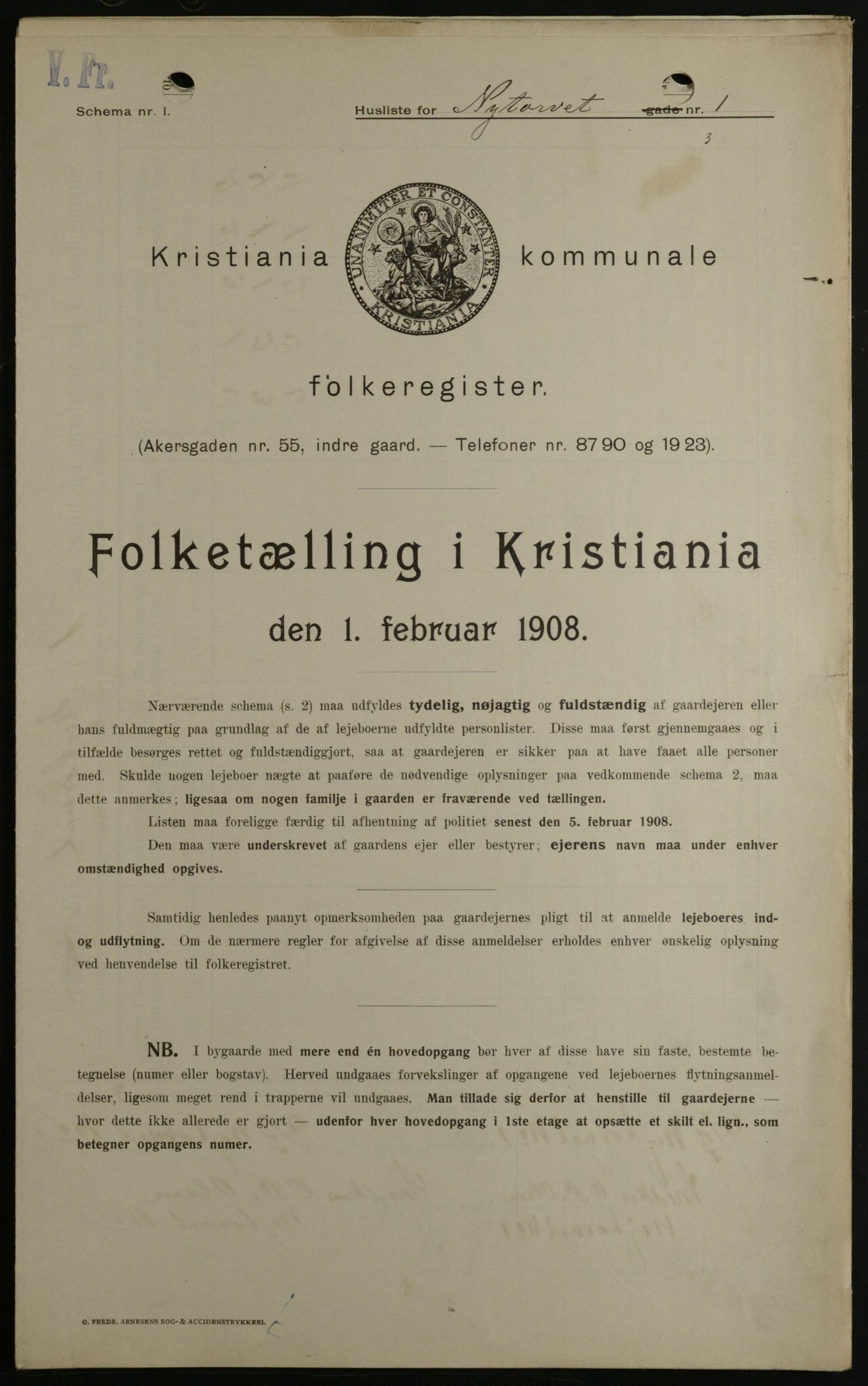OBA, Municipal Census 1908 for Kristiania, 1908, p. 66537