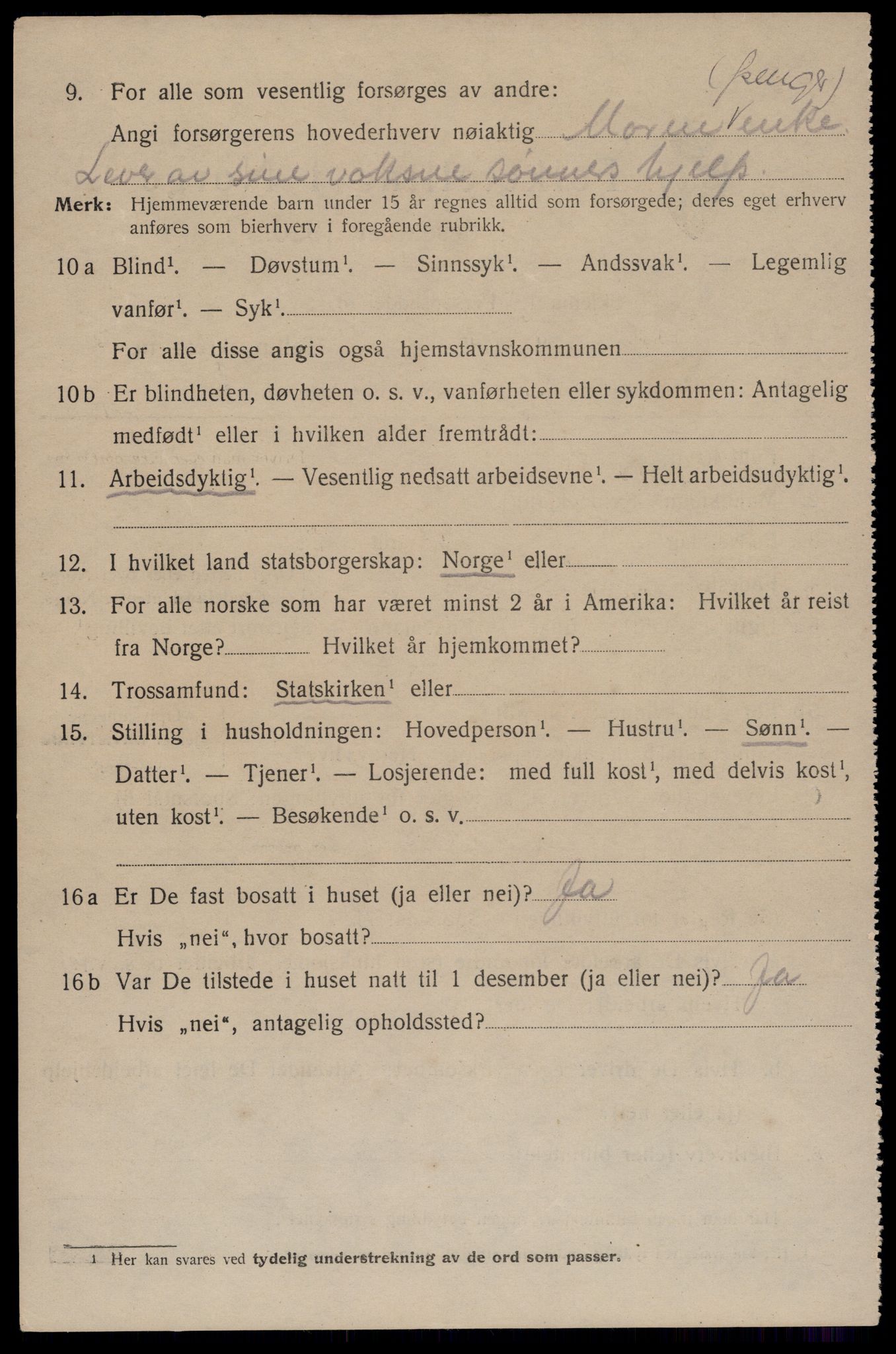 SAST, 1920 census for Sandnes, 1920, p. 2507