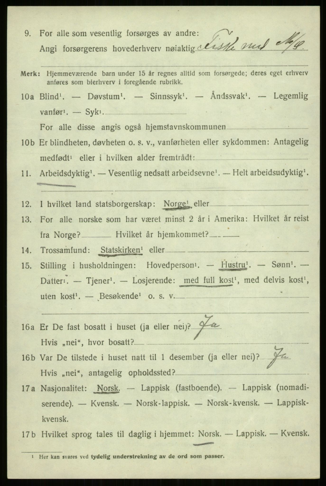 SATØ, 1920 census for Trondenes, 1920, p. 4128