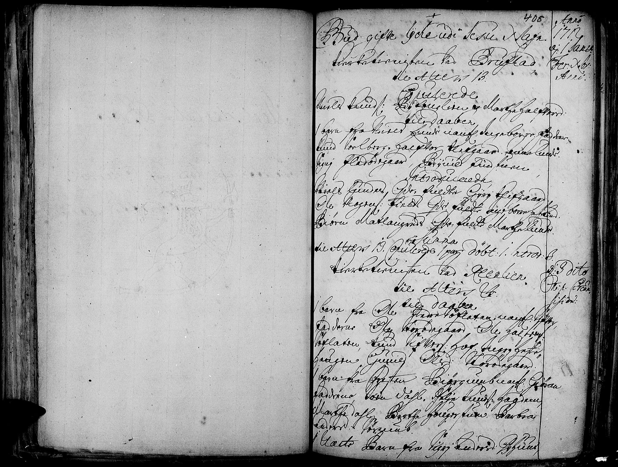 Aurdal prestekontor, SAH/PREST-126/H/Ha/Haa/L0001: Parish register (official) no. 1-3, 1692-1730, p. 405