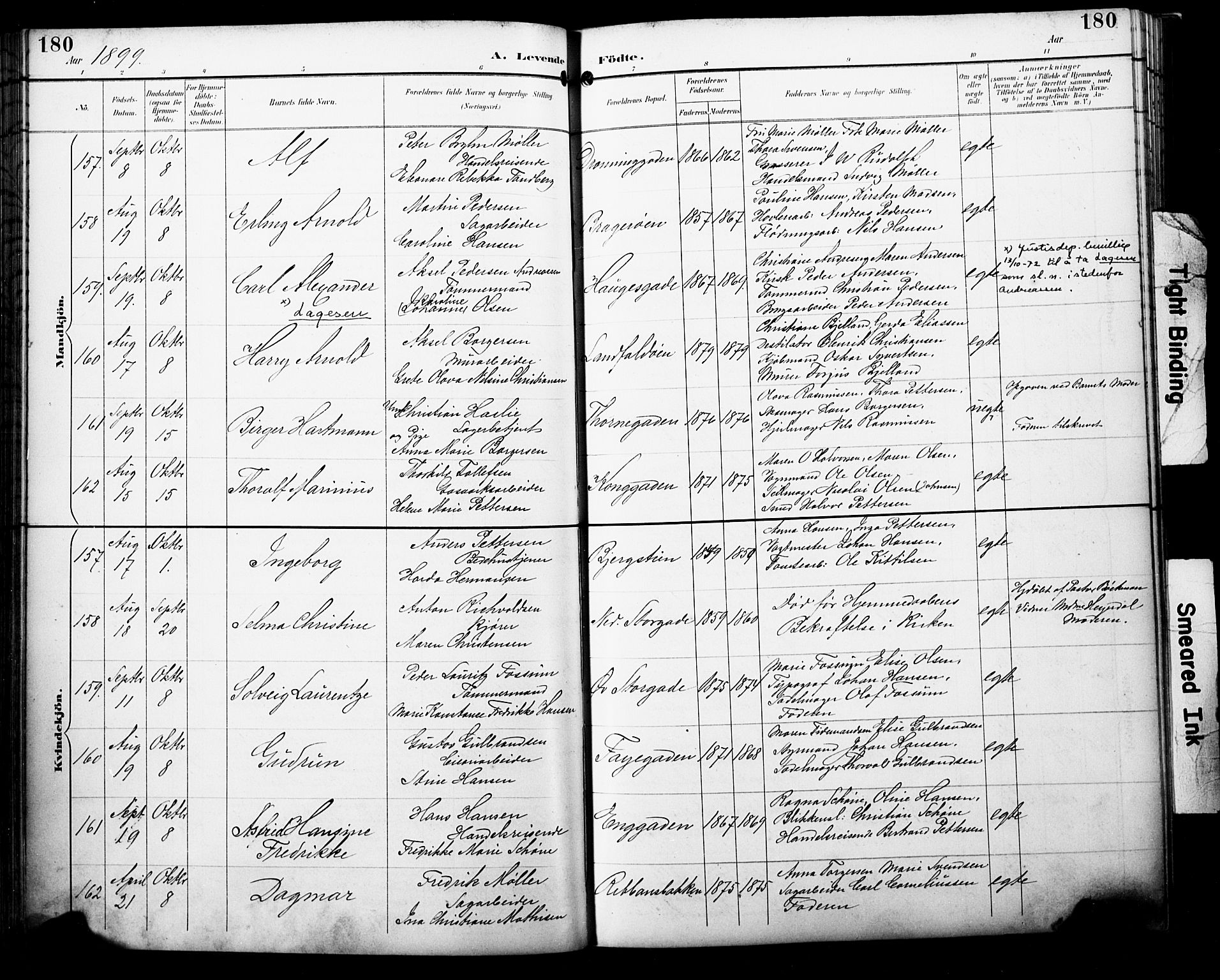 Bragernes kirkebøker, SAKO/A-6/F/Fb/L0008: Parish register (official) no. II 8, 1894-1902, p. 180