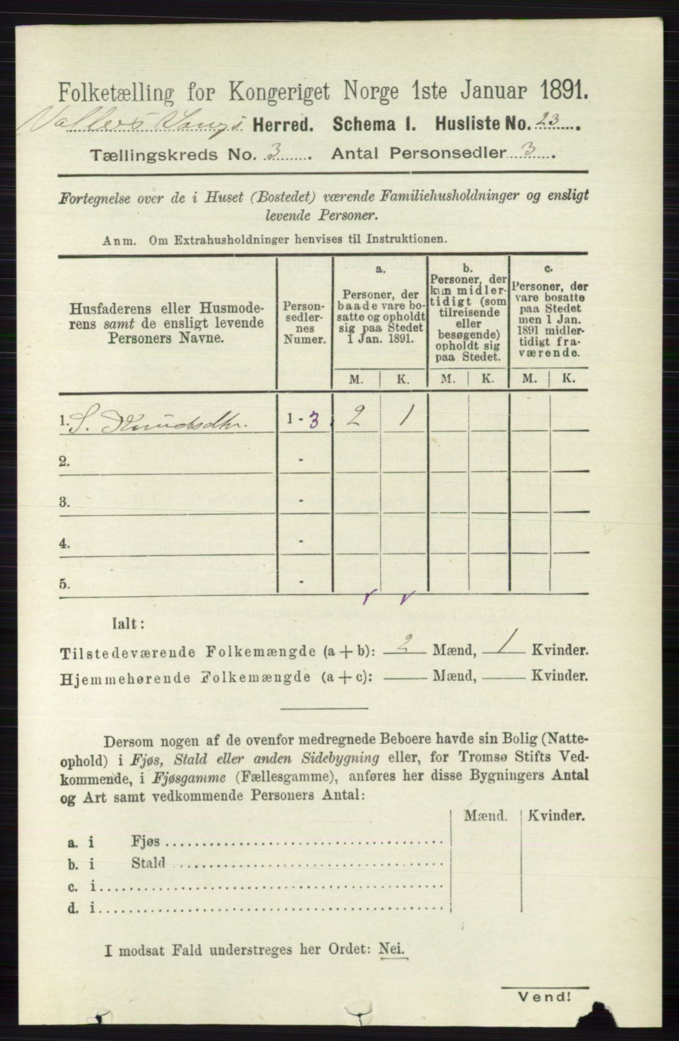 RA, 1891 census for 0545 Vang, 1891, p. 703