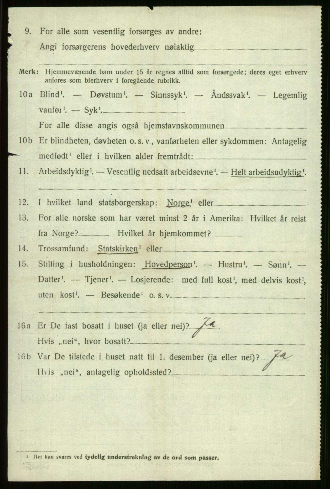 SAB, 1920 census for Voss, 1920, p. 13598