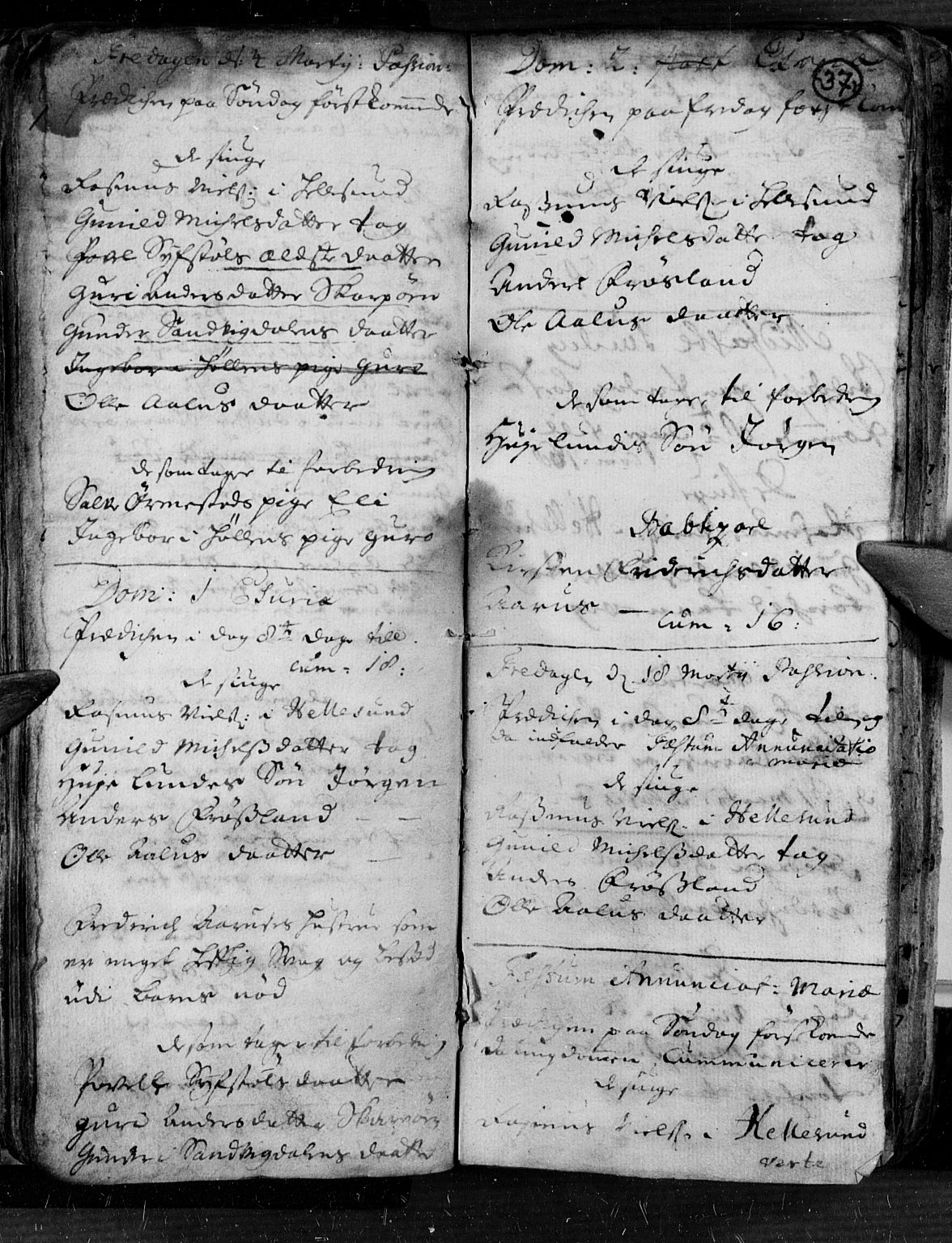 Søgne sokneprestkontor, AV/SAK-1111-0037/F/Fa/Fab/L0001: Parish register (official) no. A 1, 1716-1740, p. 37