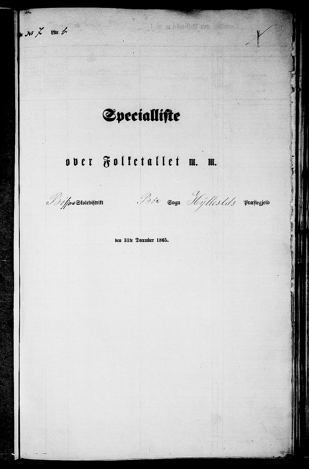 RA, 1865 census for Hyllestad, 1865, p. 122