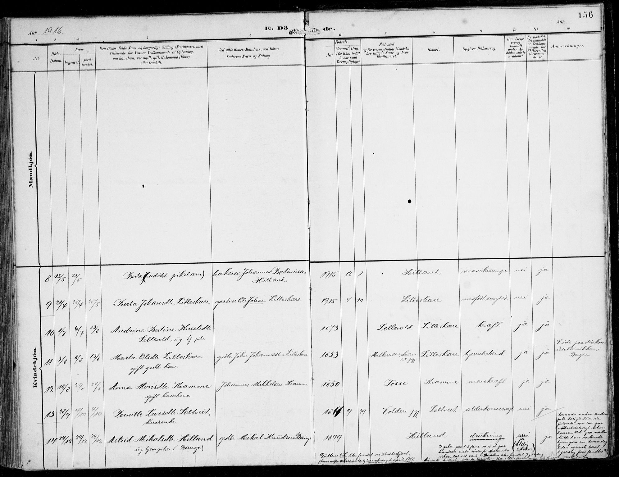 Alversund Sokneprestembete, SAB/A-73901/H/Ha/Haa/Haaa/L0003: Parish register (official) no. A 3, 1897-1926, p. 156