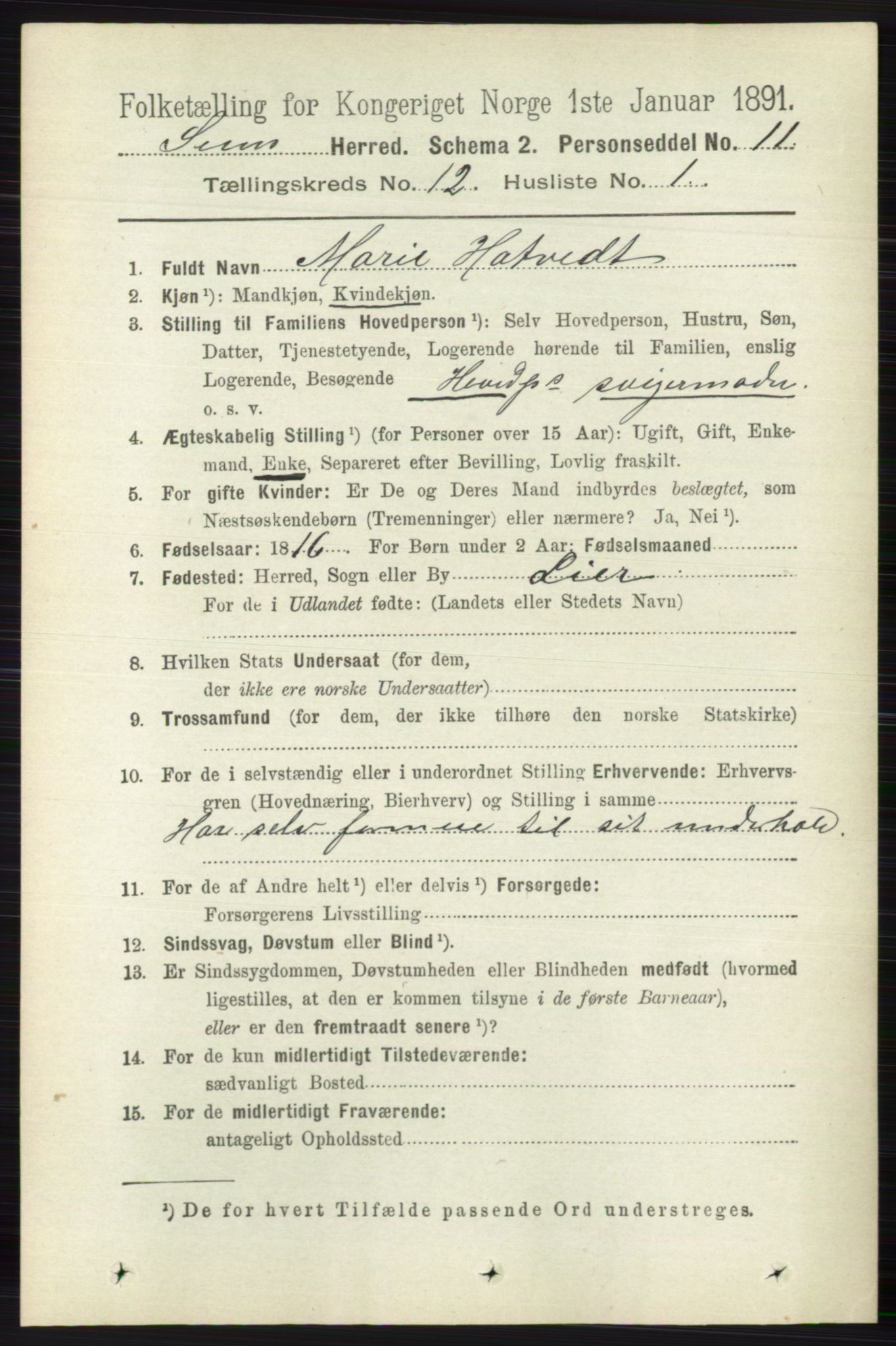 RA, 1891 census for 0721 Sem, 1891, p. 5766