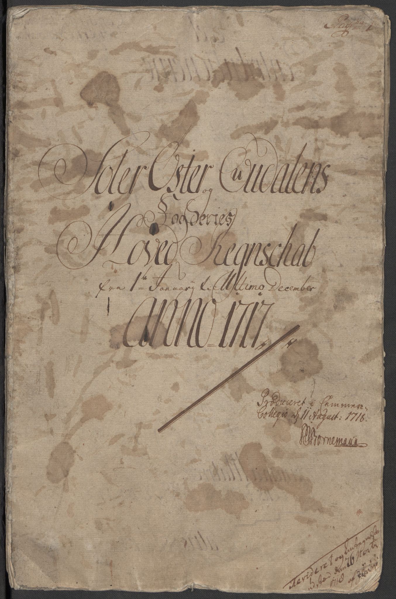 Rentekammeret inntil 1814, Reviderte regnskaper, Fogderegnskap, AV/RA-EA-4092/R13/L0856: Fogderegnskap Solør, Odal og Østerdal, 1717, p. 3