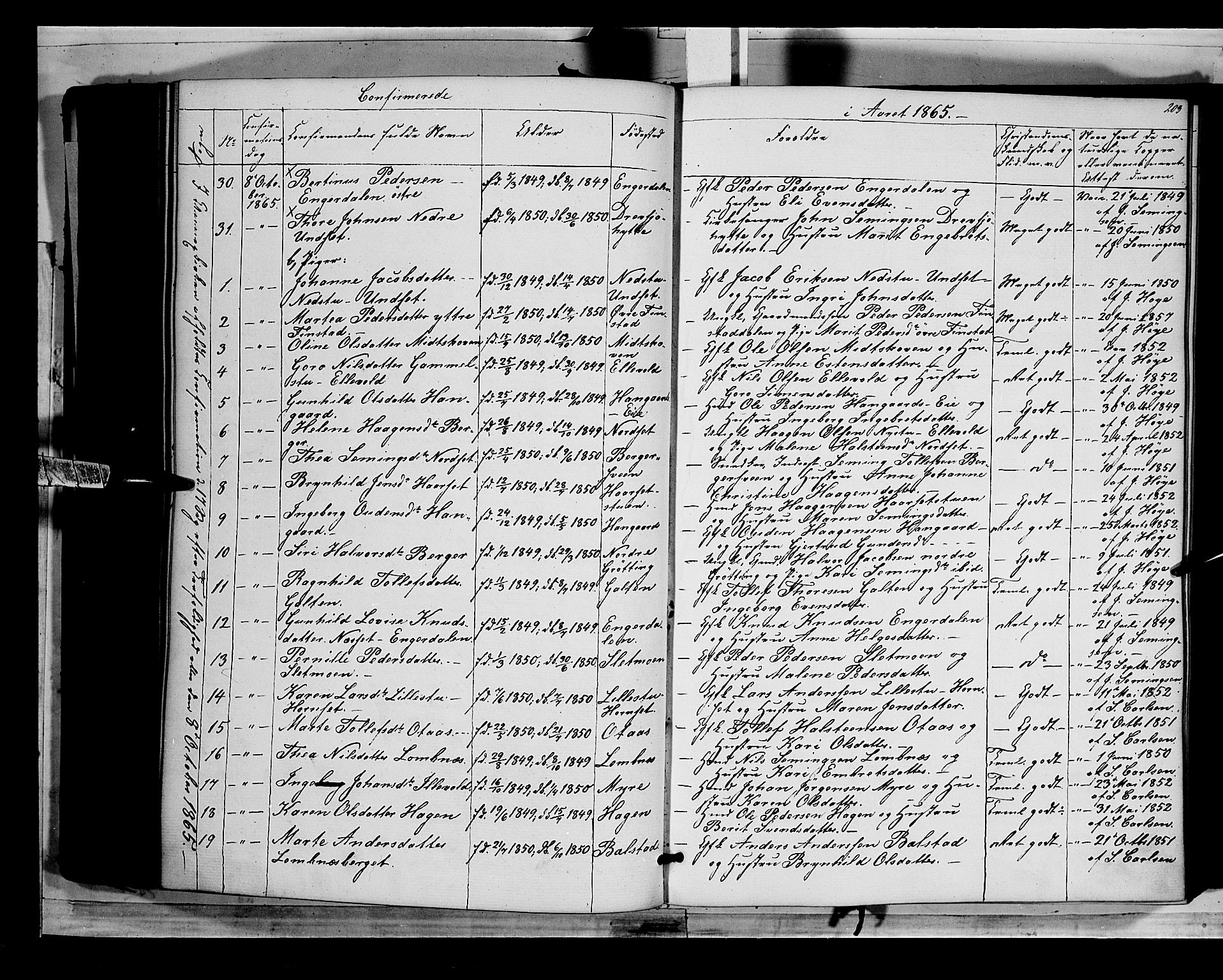 Rendalen prestekontor, SAH/PREST-054/H/Ha/Haa/L0005: Parish register (official) no. 5, 1853-1866, p. 203