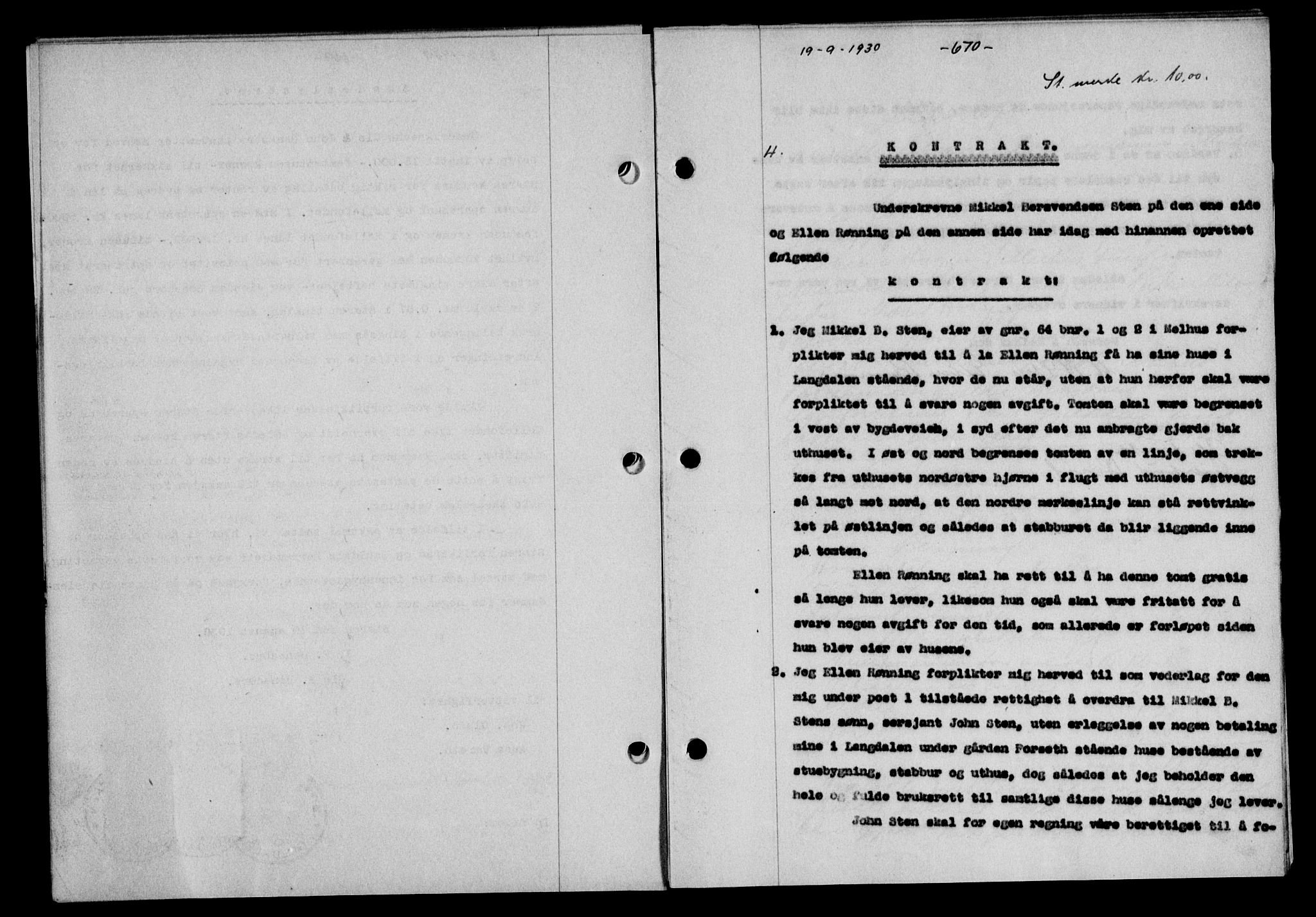 Gauldal sorenskriveri, SAT/A-0014/1/2/2C/L0039: Mortgage book no. 40, 1930-1930, Deed date: 19.09.1930