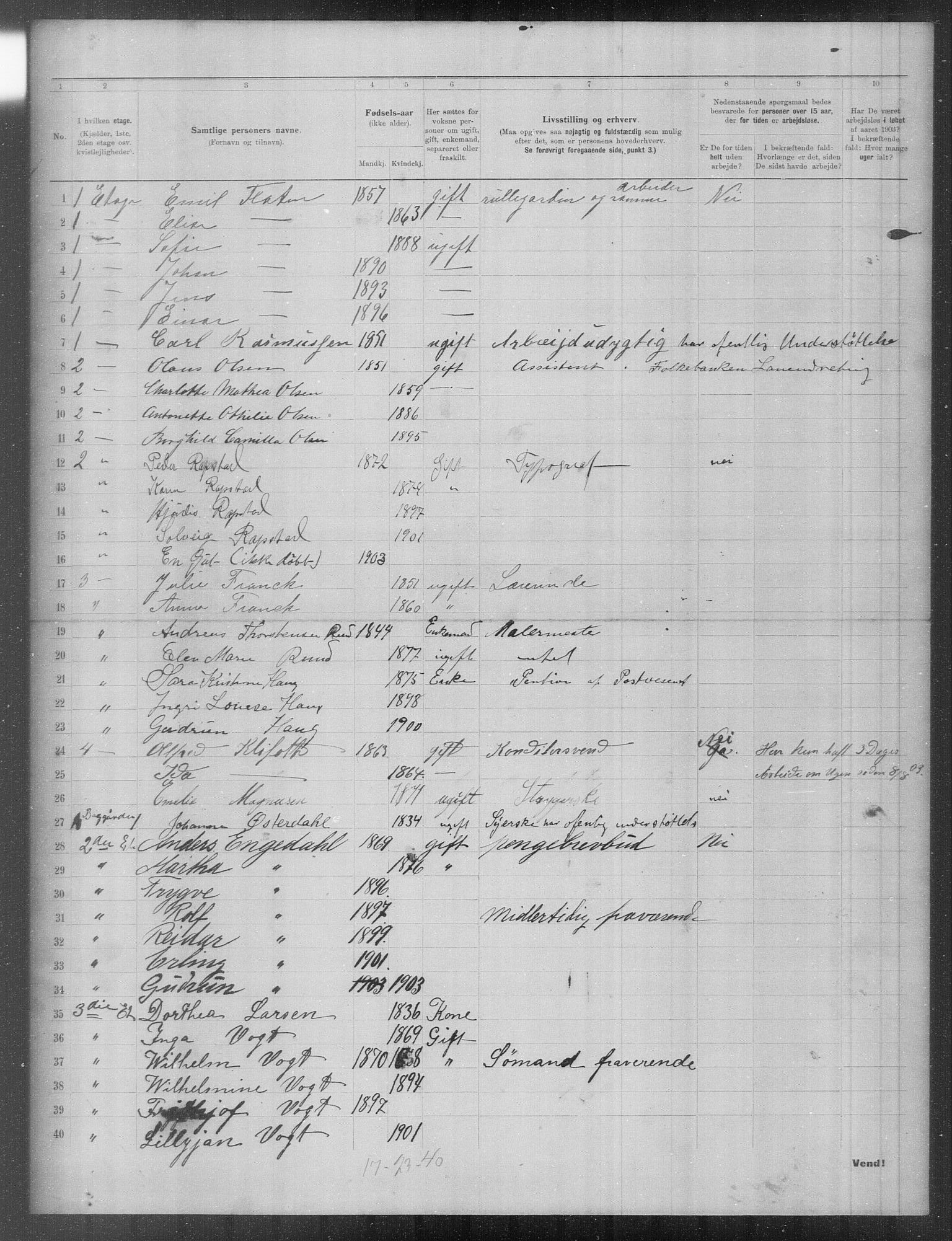 OBA, Municipal Census 1903 for Kristiania, 1903, p. 14696