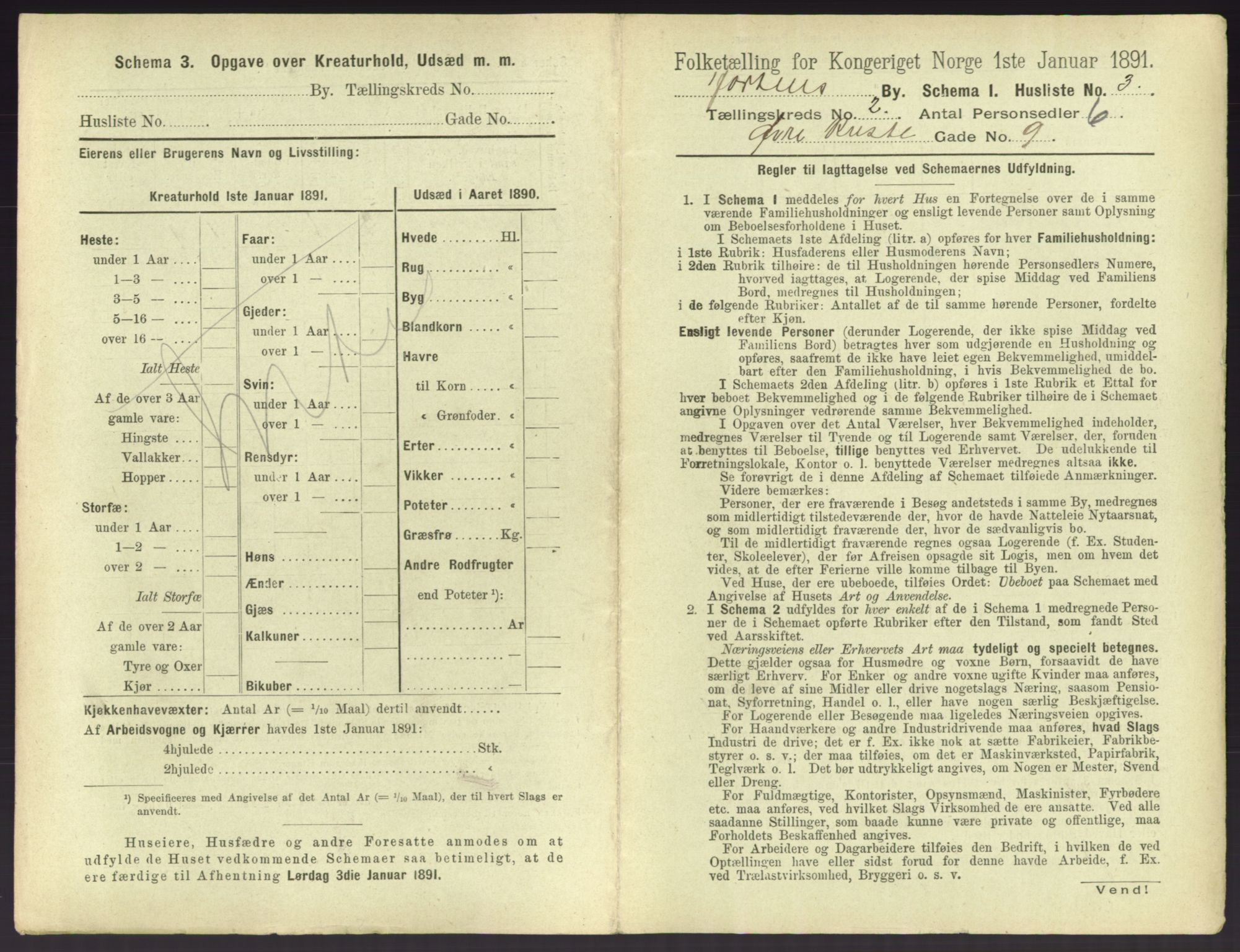 RA, 1891 census for 0703 Horten, 1891, p. 157