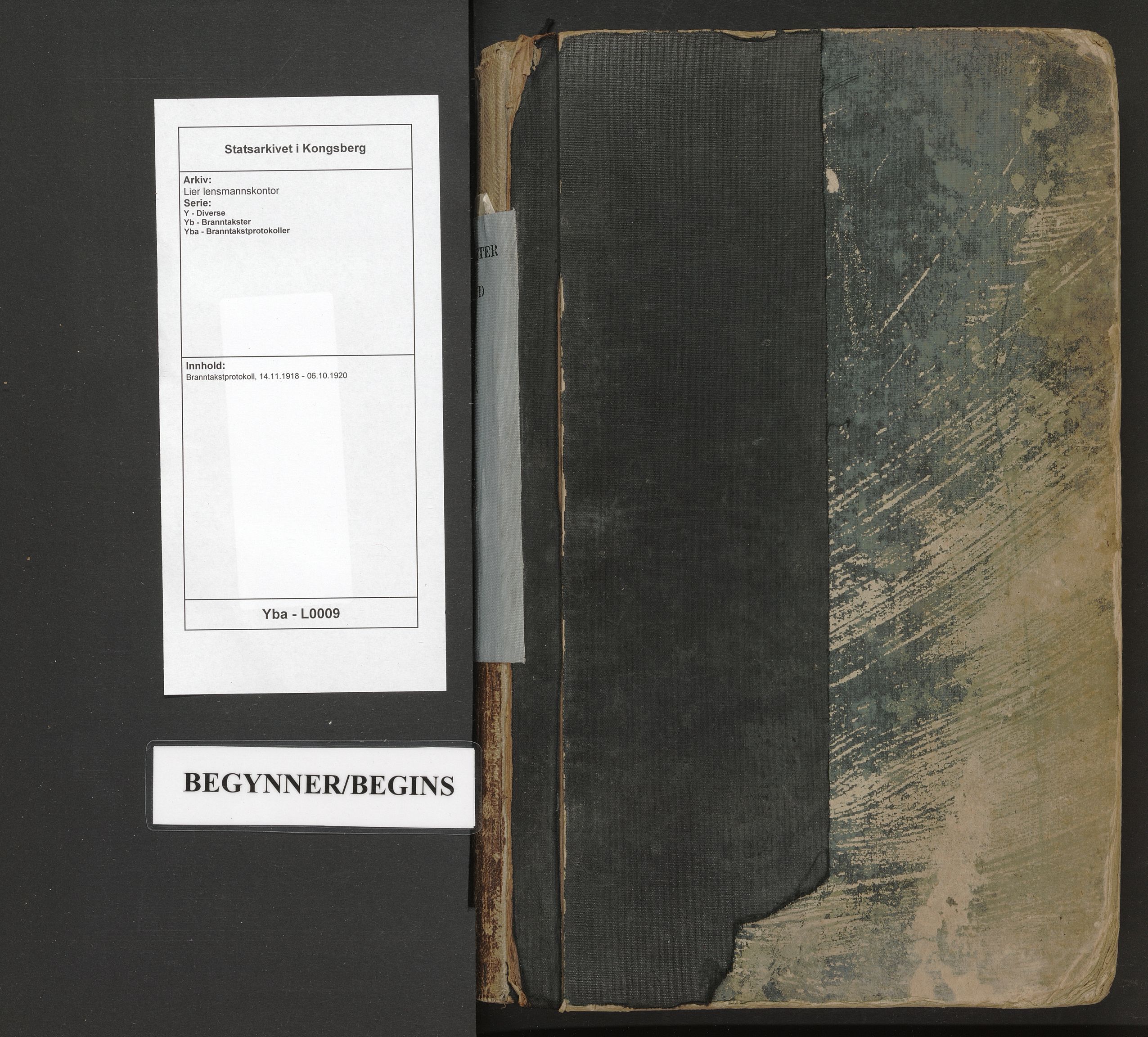 Lier lensmannskontor, AV/SAKO-A-507/Y/Yb/Yba/L0009: Branntakstprotokoll, 1918-1920