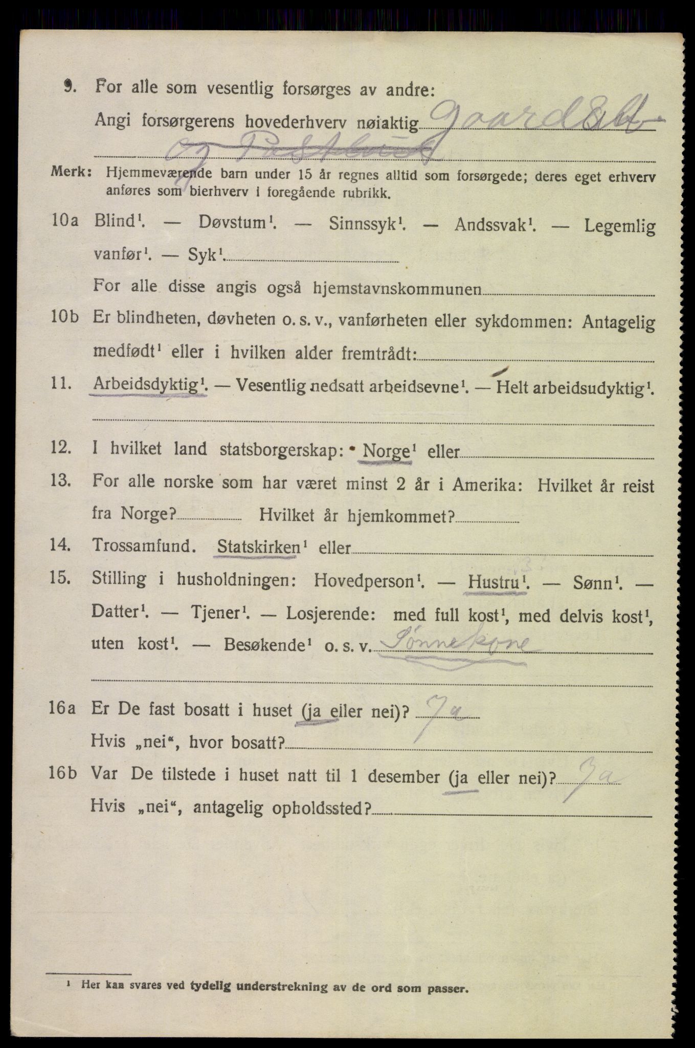 SAK, 1920 census for Øvre Sirdal, 1920, p. 526