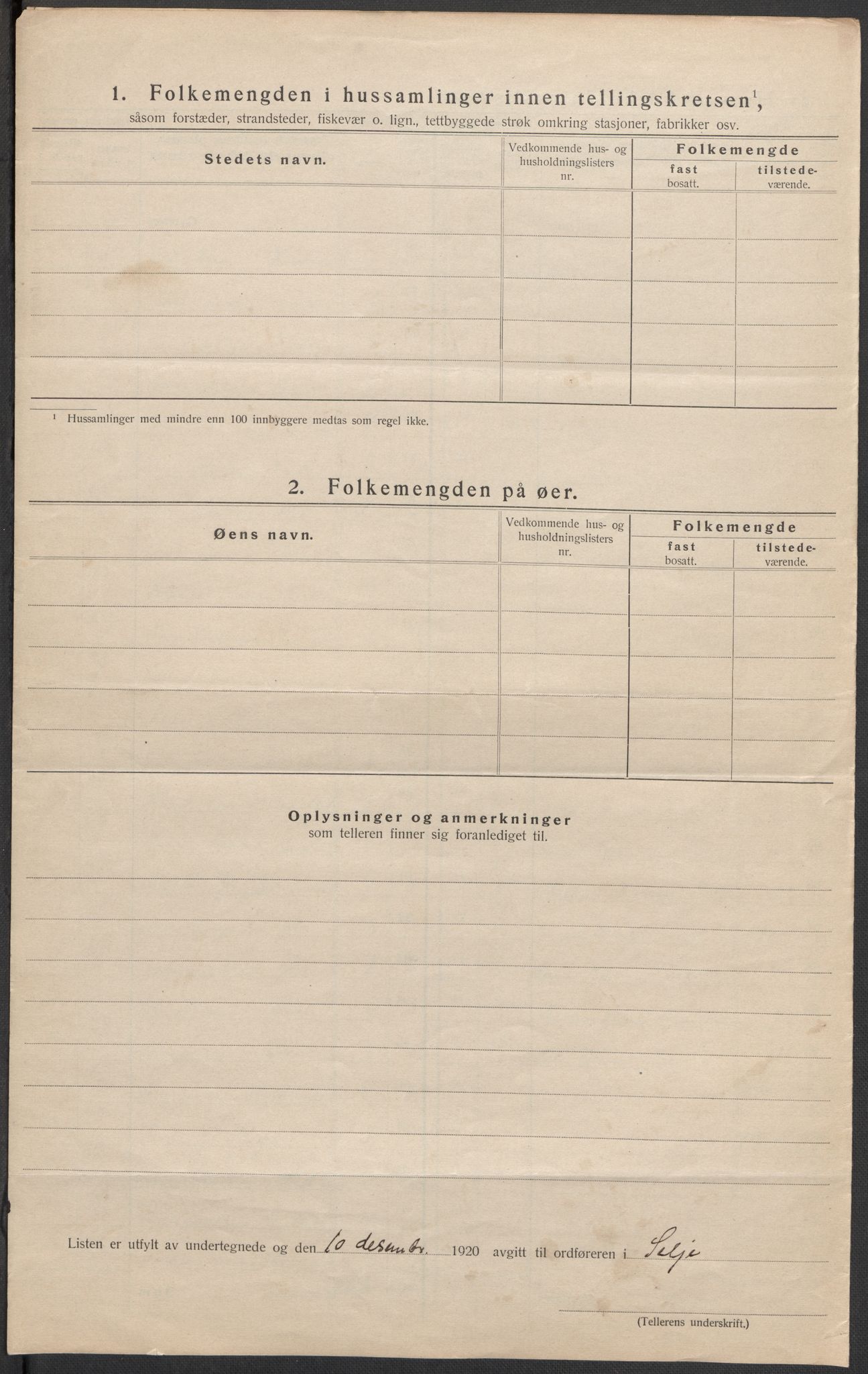 SAB, 1920 census for Selje, 1920, p. 51