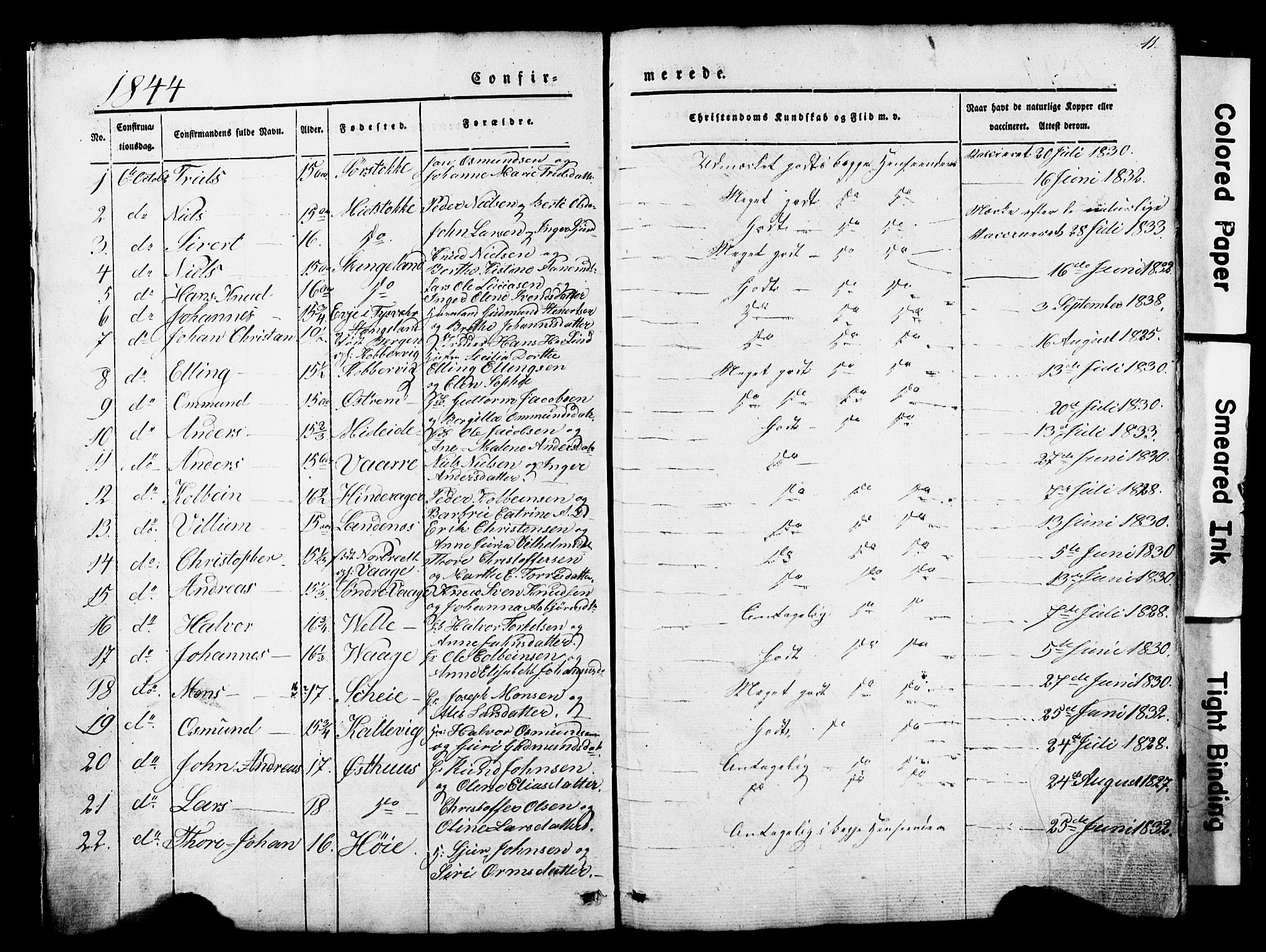 Avaldsnes sokneprestkontor, SAST/A -101851/H/Ha/Haa/L0007: Parish register (official) no. A 7, 1841-1853, p. 11