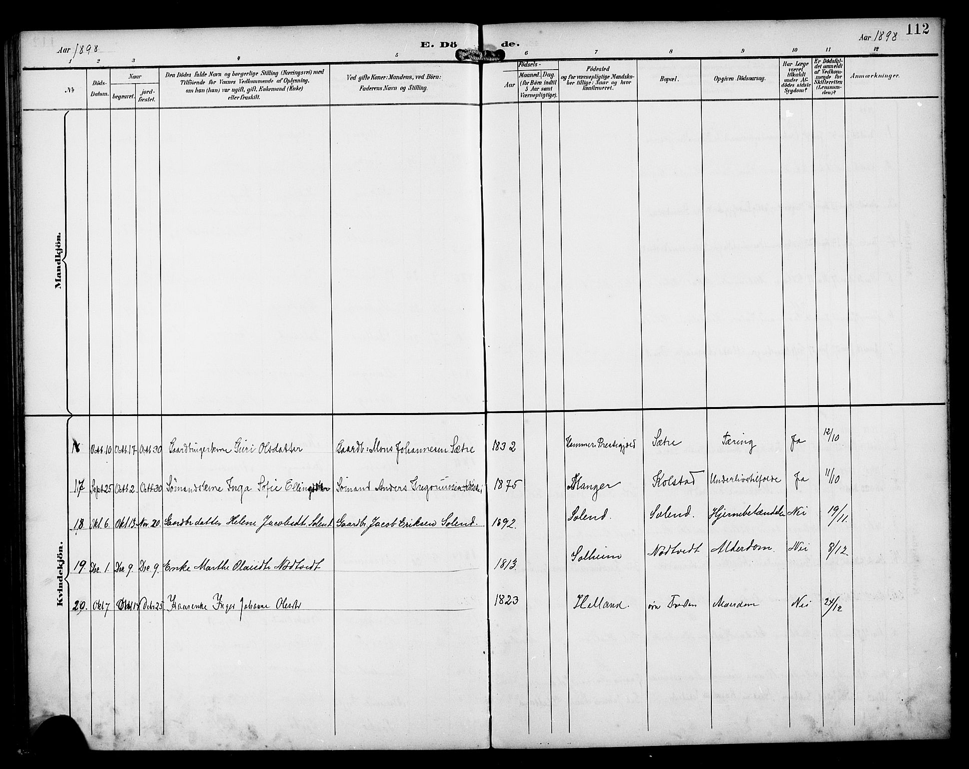 Manger sokneprestembete, AV/SAB-A-76801/H/Haa: Parish register (official) no. B 2, 1893-1906, p. 112