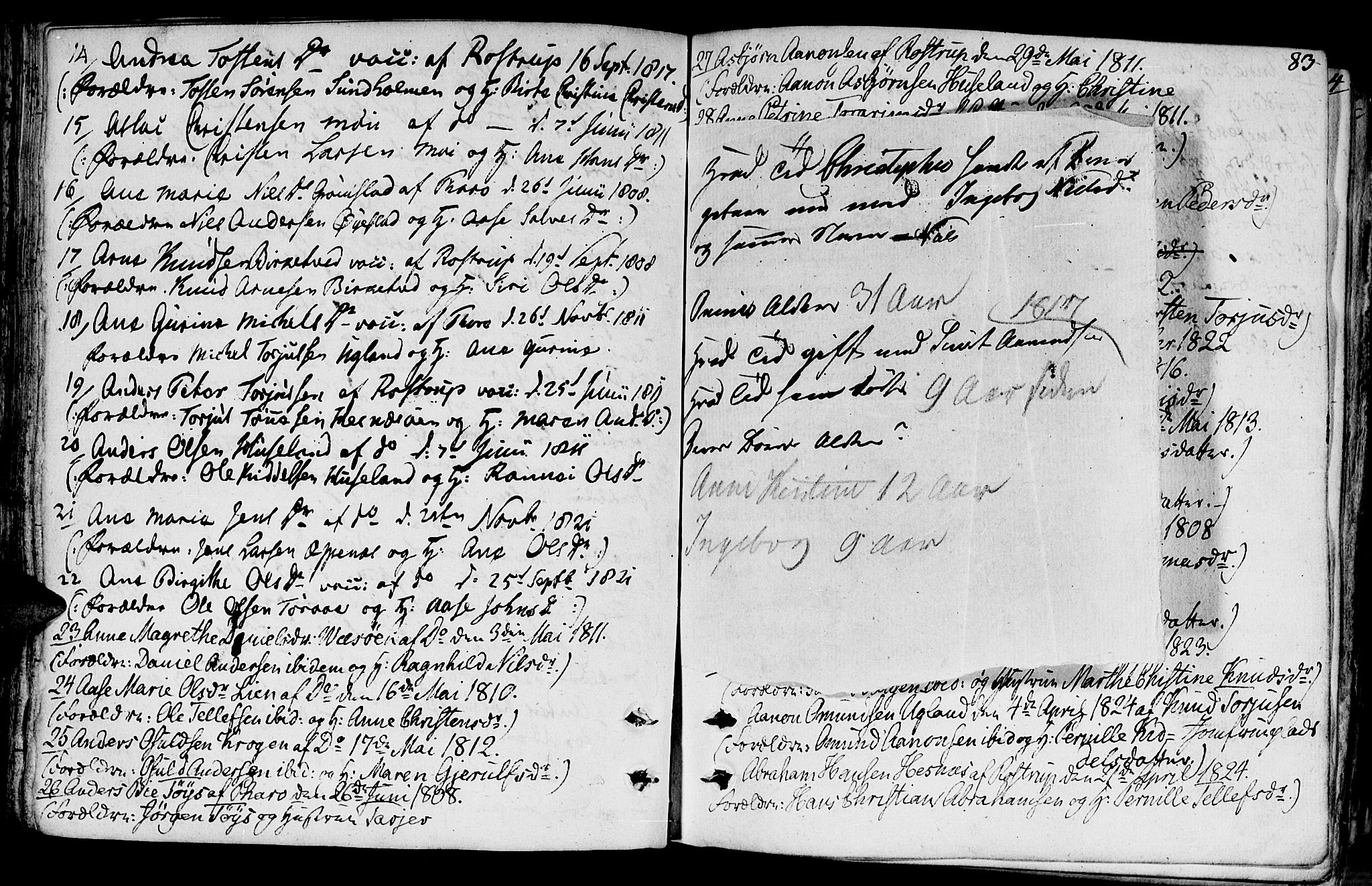 Fjære sokneprestkontor, SAK/1111-0011/F/Fb/L0006: Parish register (copy) no. B 6, 1803-1817, p. 83