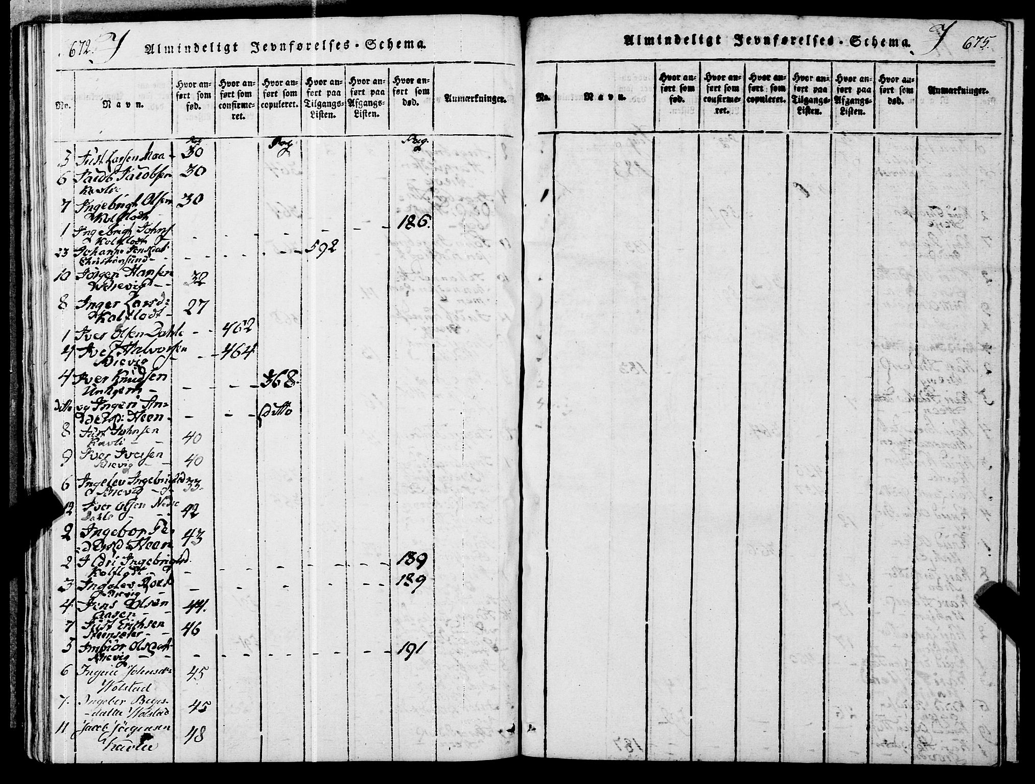 Ministerialprotokoller, klokkerbøker og fødselsregistre - Møre og Romsdal, AV/SAT-A-1454/545/L0585: Parish register (official) no. 545A01, 1818-1853, p. 672-673