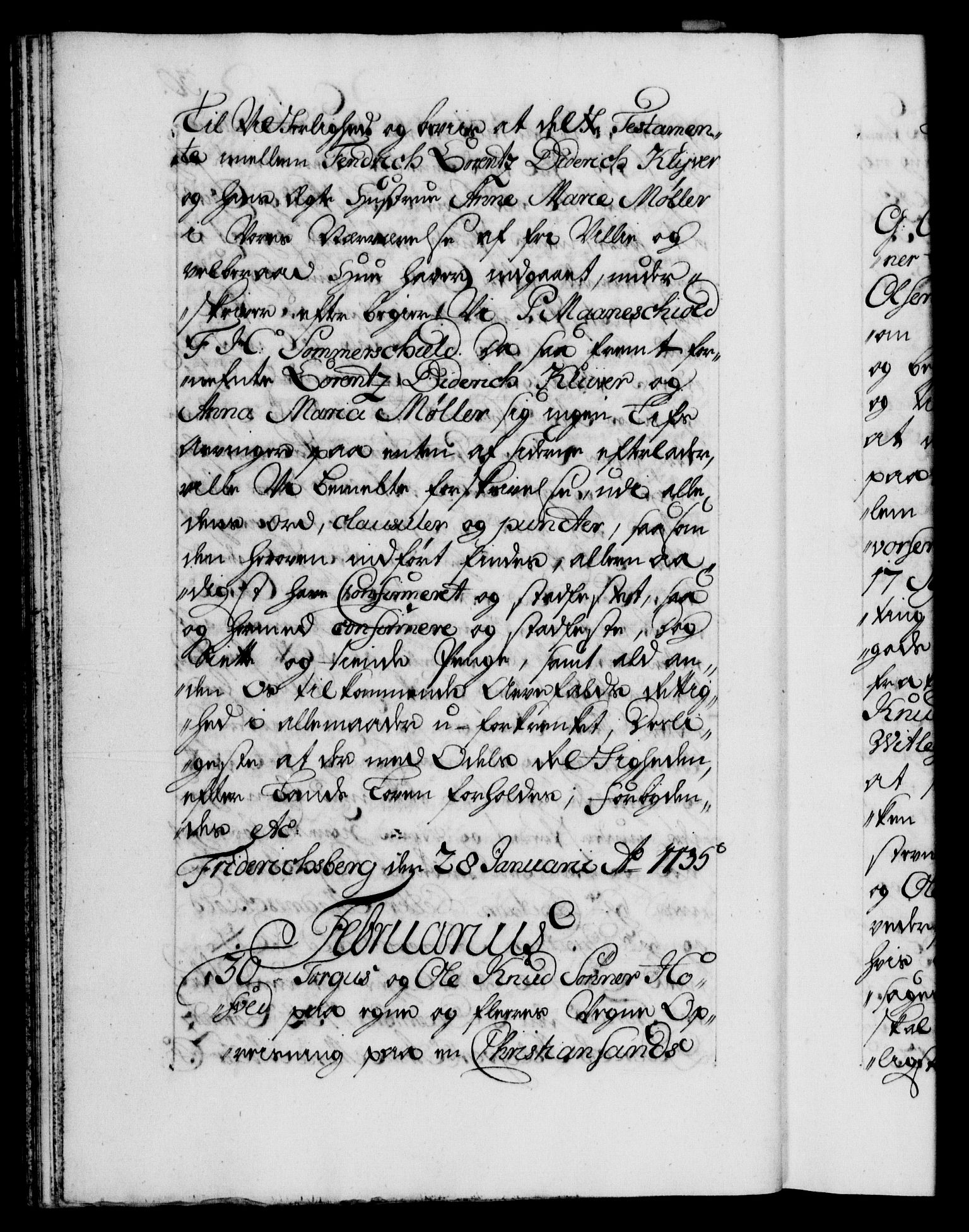 Danske Kanselli 1572-1799, RA/EA-3023/F/Fc/Fca/Fcaa/L0029: Norske registre, 1735-1736, p. 30b