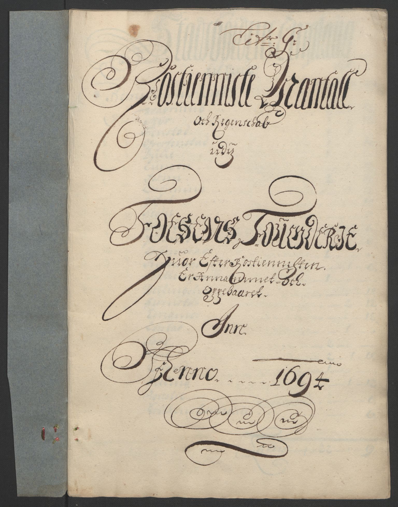 Rentekammeret inntil 1814, Reviderte regnskaper, Fogderegnskap, RA/EA-4092/R57/L3850: Fogderegnskap Fosen, 1694, p. 108