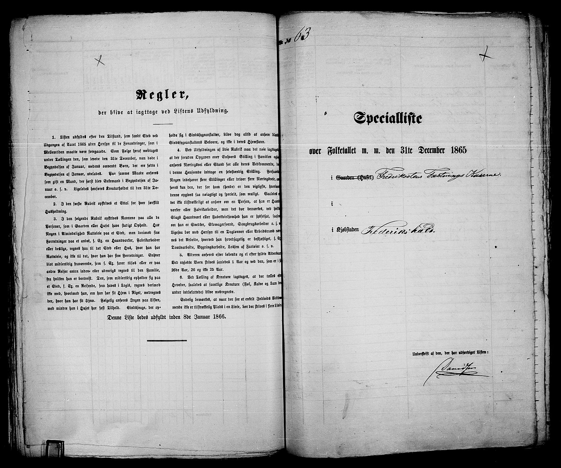 RA, 1865 census for Fredrikshald, 1865, p. 133