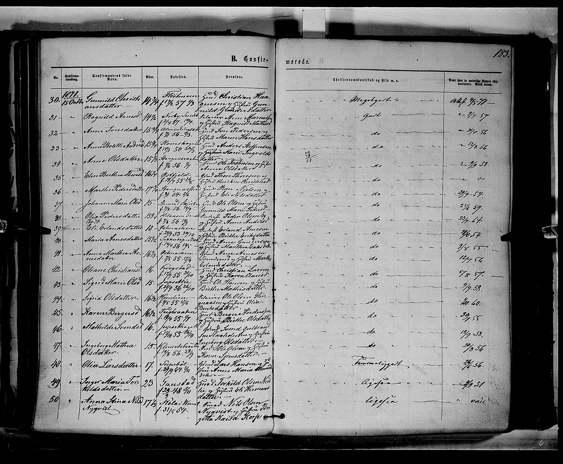 Eidskog prestekontor, AV/SAH-PREST-026/H/Ha/Haa/L0002: Parish register (official) no. 2, 1867-1878, p. 183