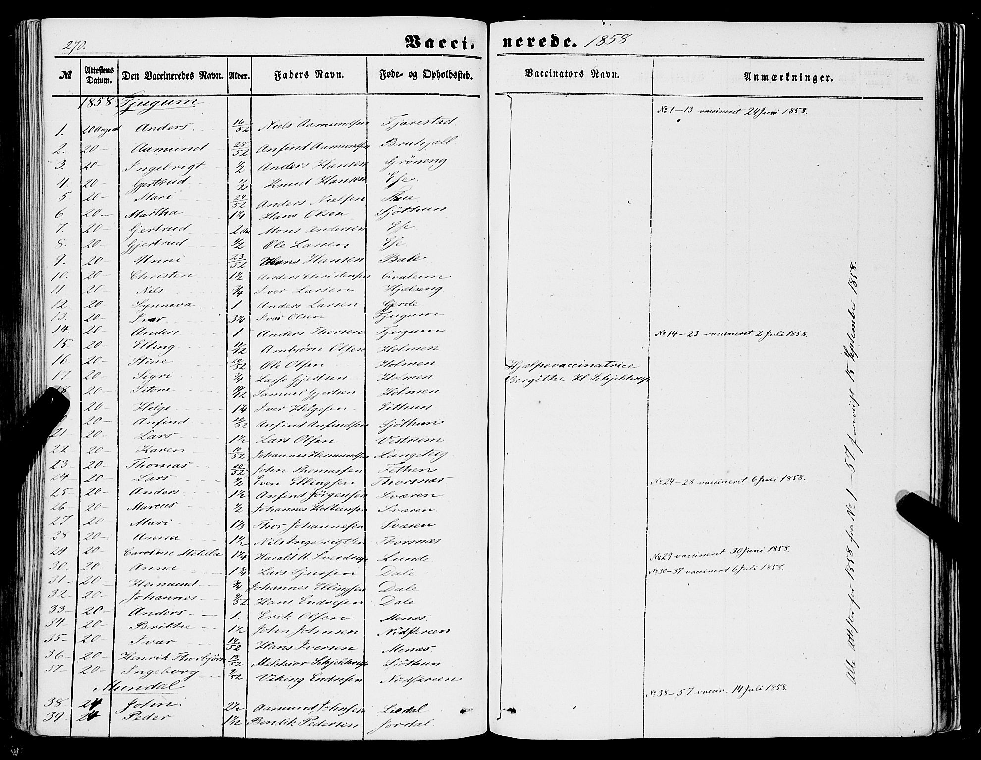 Balestrand sokneprestembete, AV/SAB-A-79601/H/Haa/Haaa/L0002: Parish register (official) no. A 2, 1847-1866, p. 270