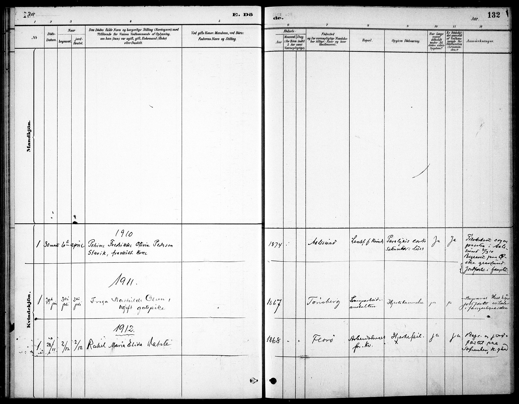 Kristiania tukthusprest Kirkebøker, SAO/A-10881/F/Fa/L0005: Parish register (official) no. 5, 1879-1936, p. 132